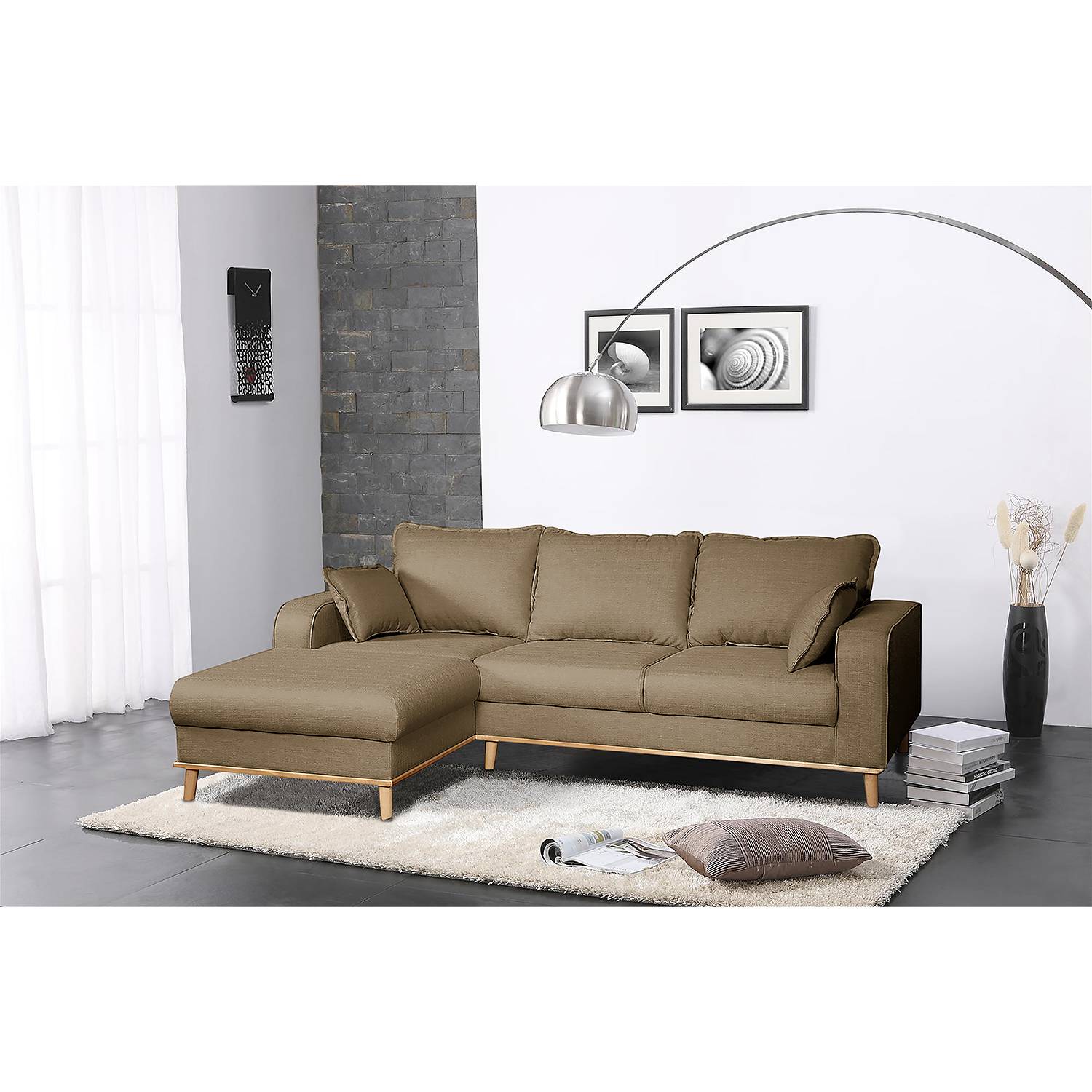 home24 Ecksofa Greeneville Strukturstoff