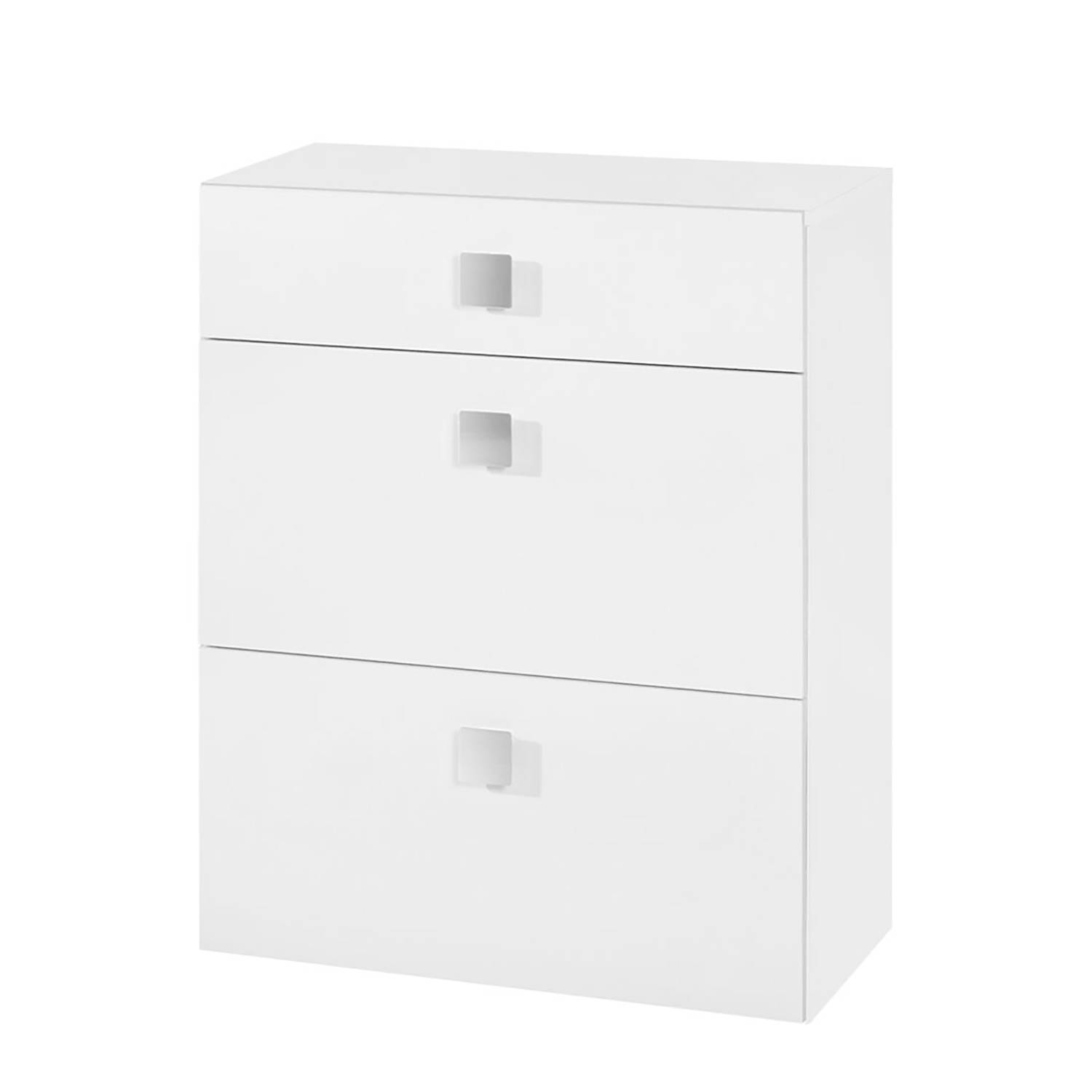 Unterschrank Genf - Weiß glanz/Weiß - mit 3 Schubkästen | home24