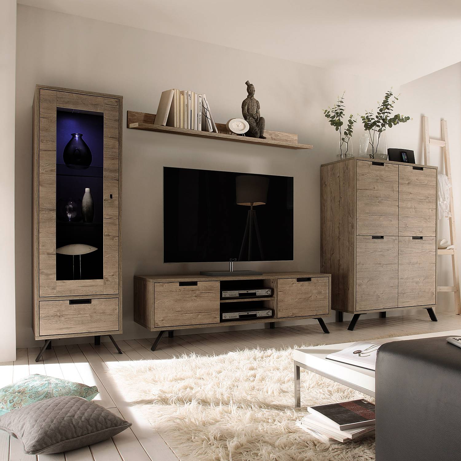 home24 LC Spa Wandboard Palma Spanplatte Eiche Dekor 158x10x18 cm (BxHxT)