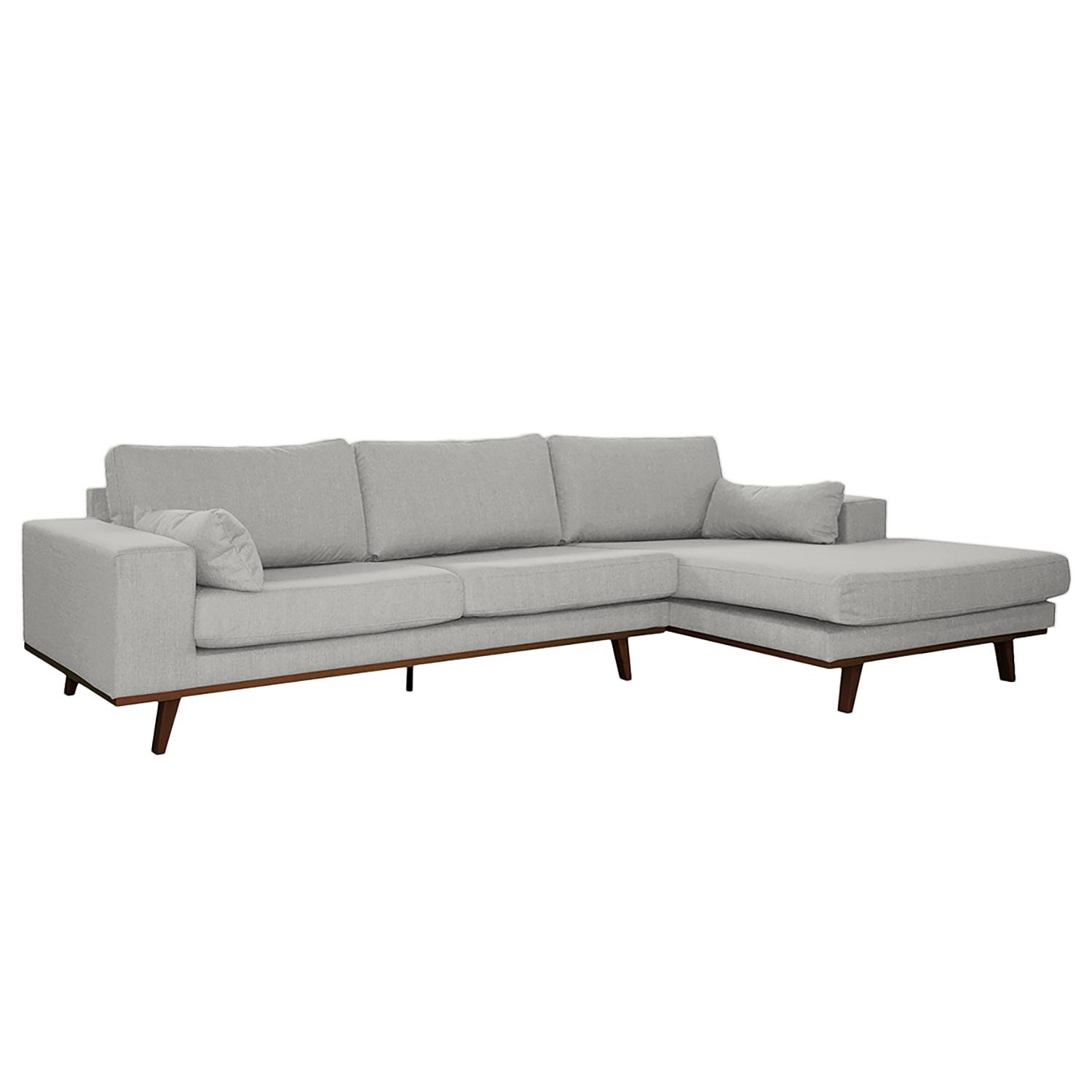 home24 Mørteens Ecksofa Billund II Granit Webstoff 282x81x151 cm (BxHxT)