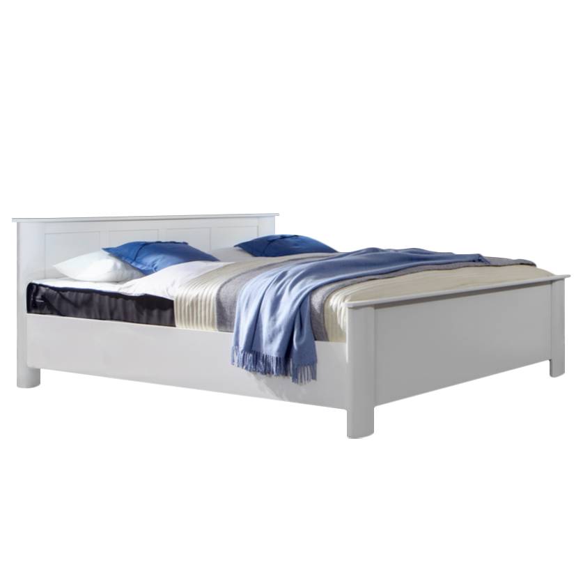 home24 Wimex Kompaktbett Lundu 180x200 cm Spanplatte Alpinweiß Landhaus