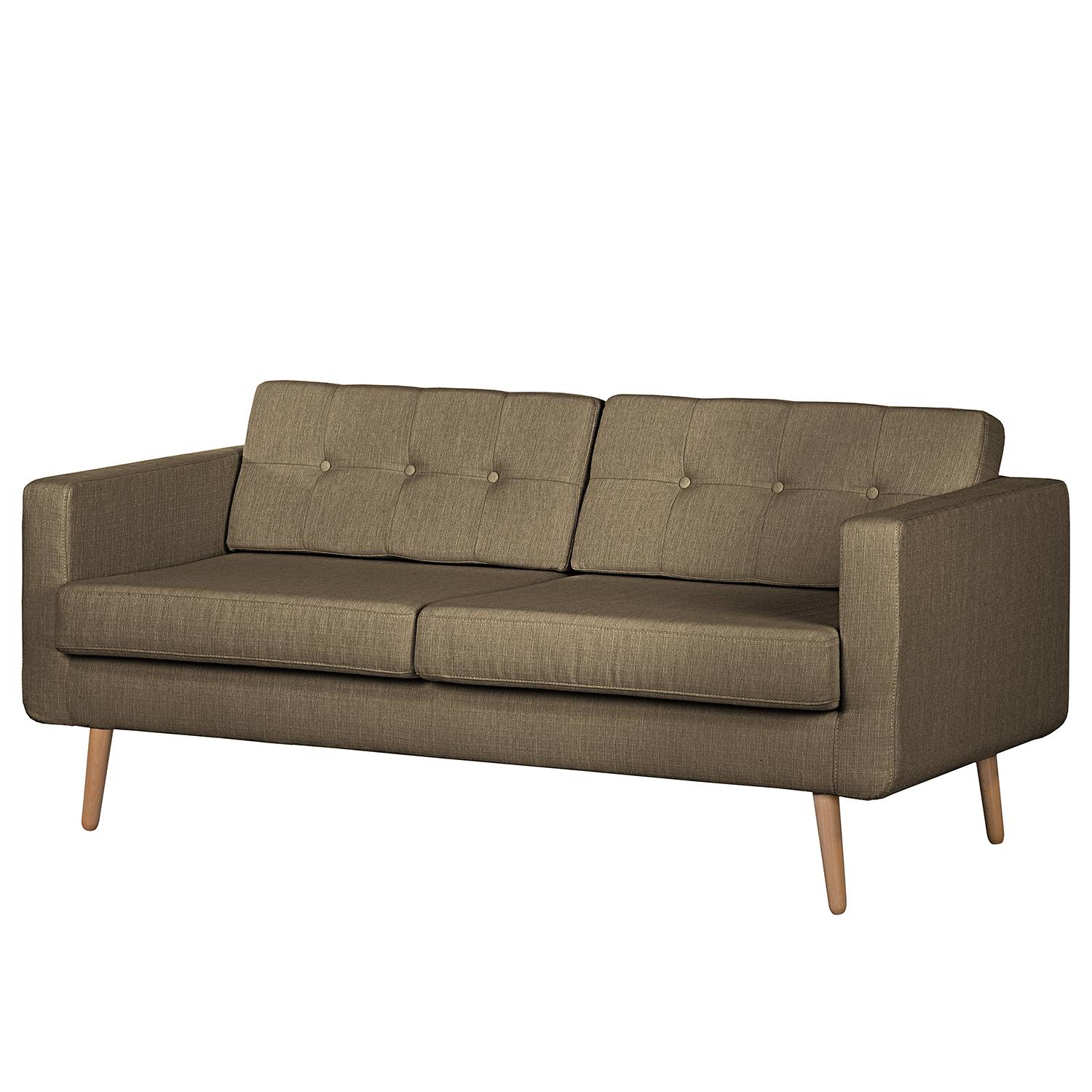 home24 Mørteens Sofa Croom I 3-Sitzer Taupe Webstoff 184x84x81 cm (BxHxT) Skandi