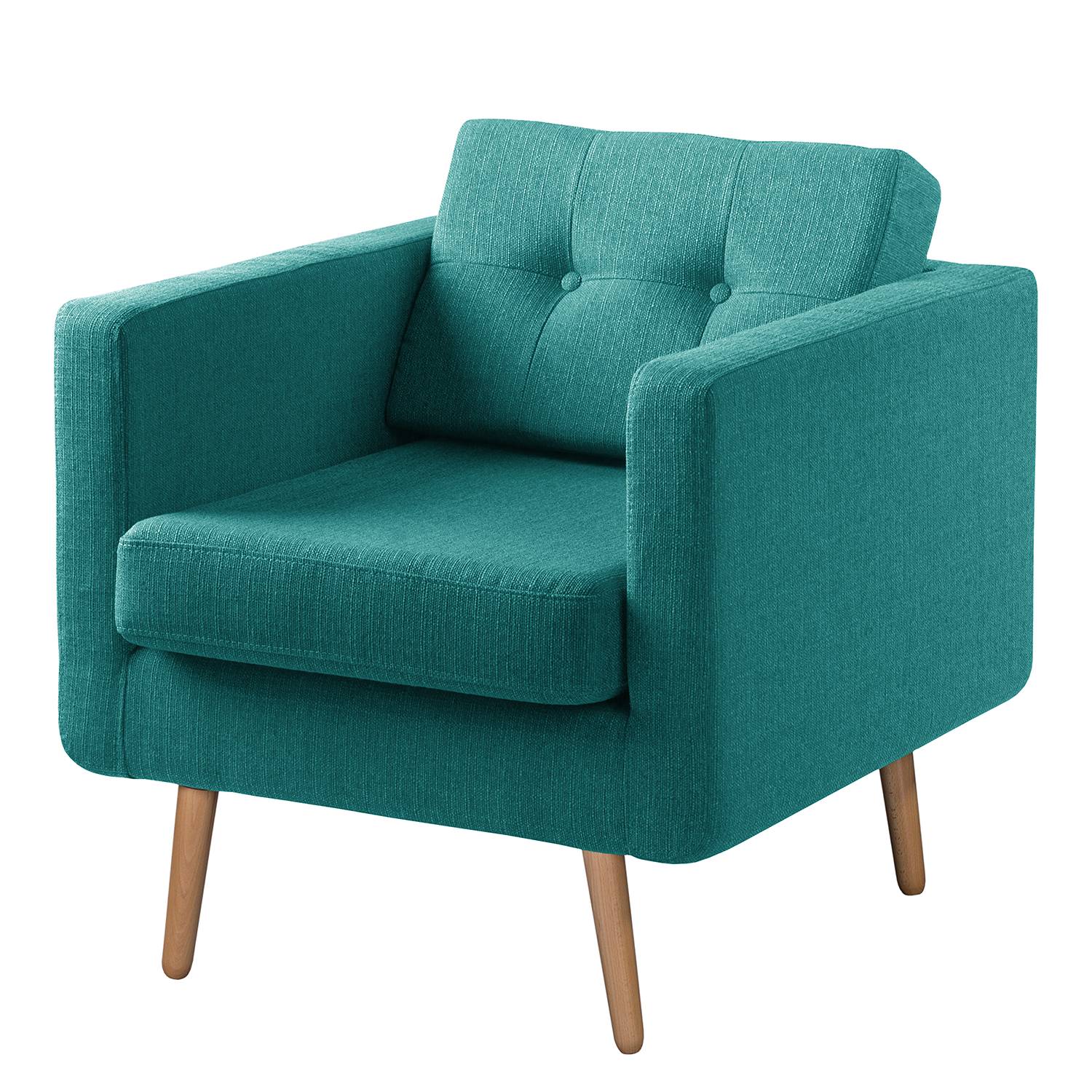 home24 Mørteens Sessel Croom V Petrol Webstoff 77x84x81 cm (BxHxT)