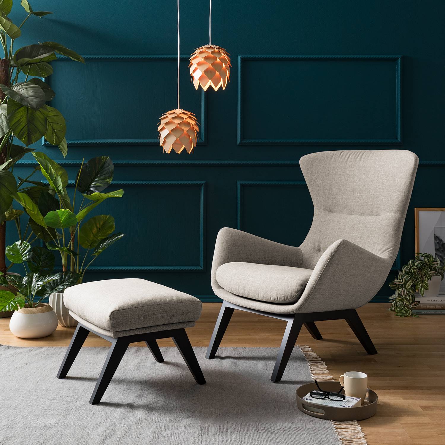 home24 Studio Copenhagen Sessel Hepburn I Beige Webstoff 84x99x96 cm (BxHxT)