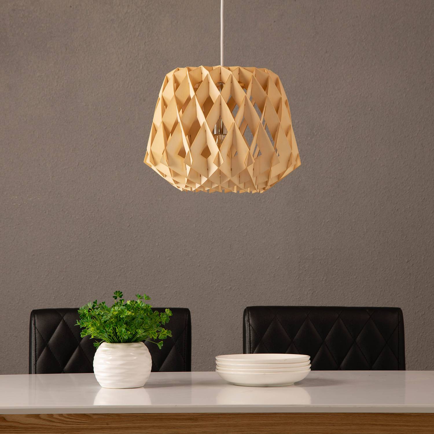 Home24 Hanglamp Skulpa Wood I, Loistaa