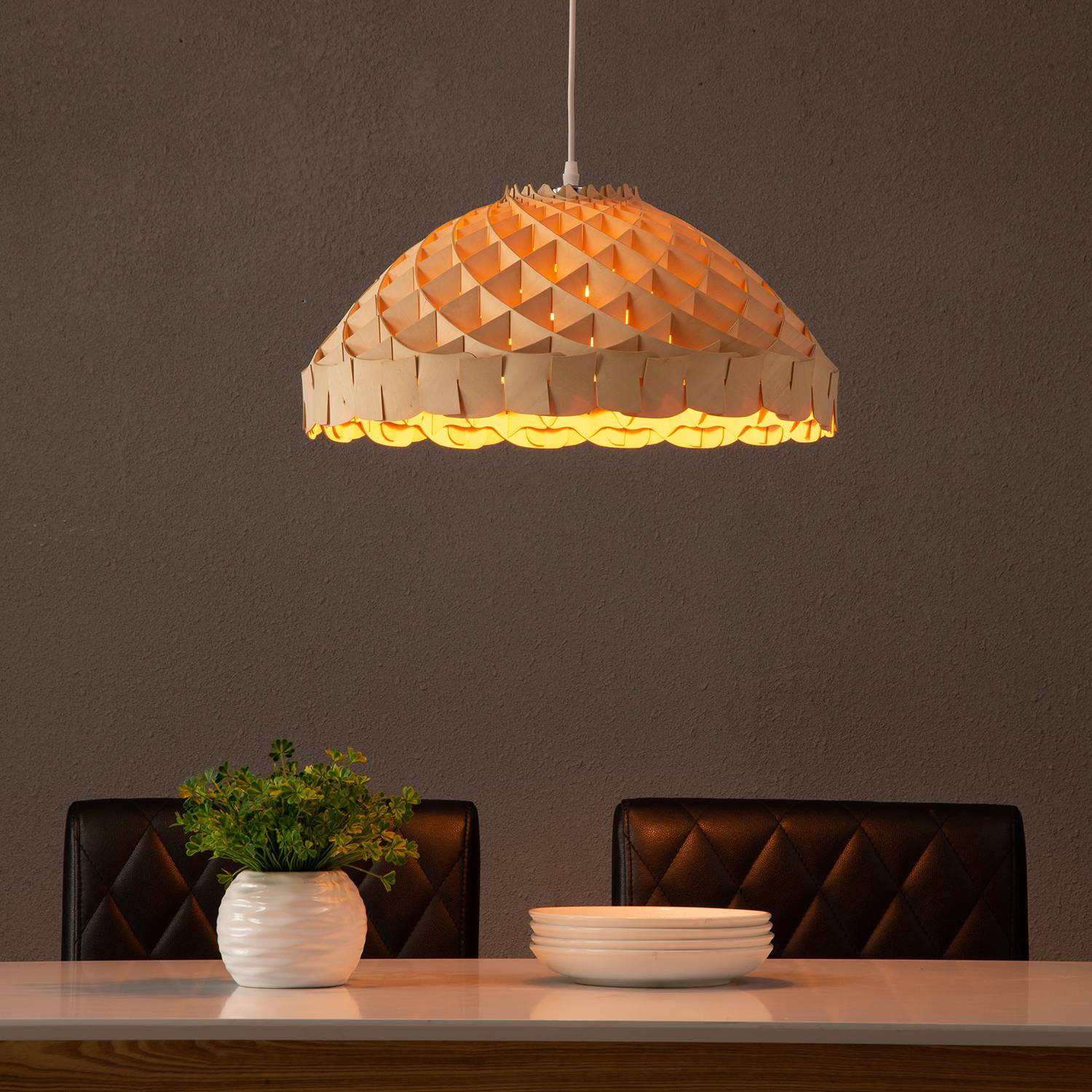 Pendelleuchte SKULPA WOOD III - Linde Massivholz