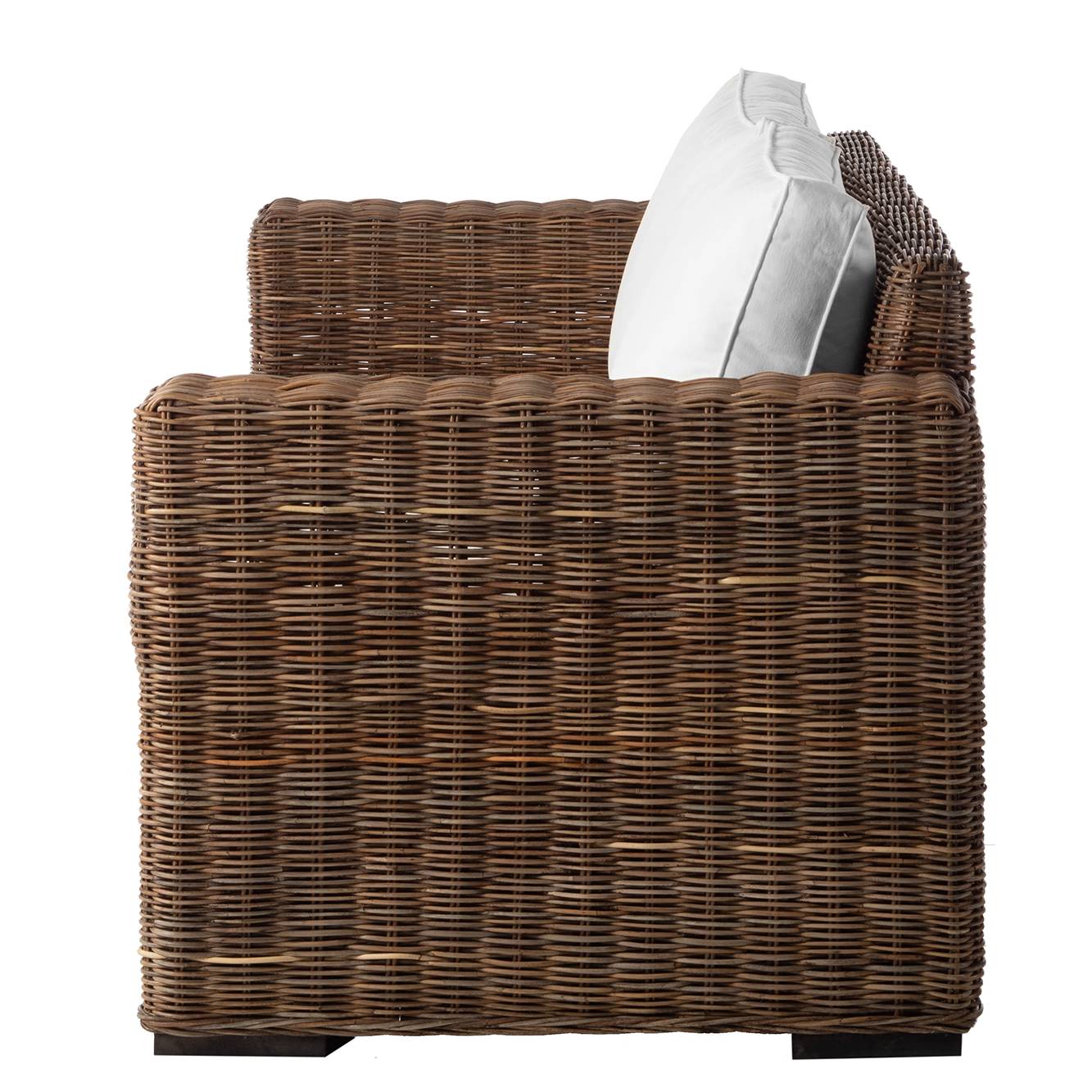 Loungesofa VENDA - Baumwollstoff / Korbgeflecht