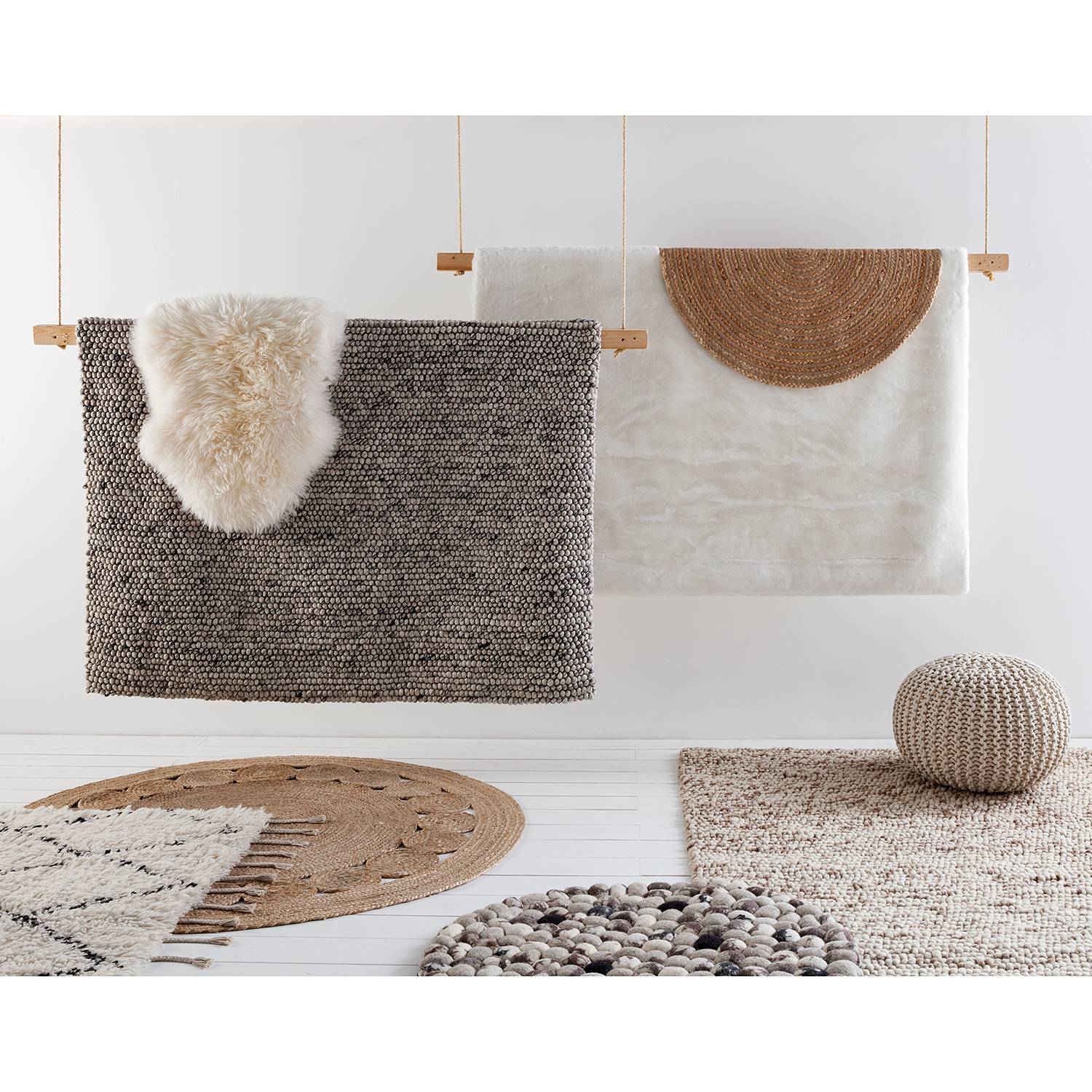 home24 Top Square Wollteppich Valera Beige/Grau Quadratisch 200x290 cm (BxT) Modern Wolle
