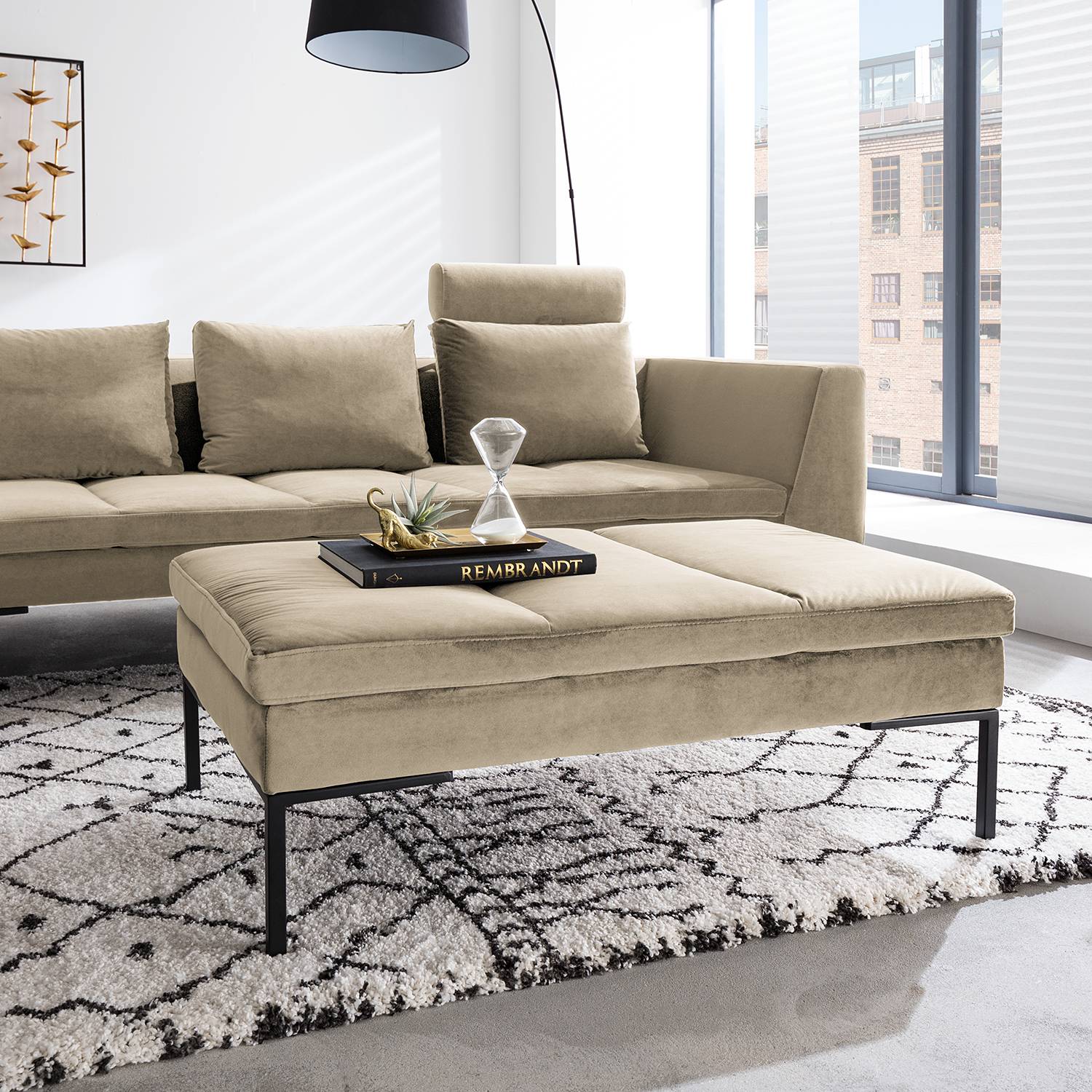 Polsterhocker Madison Samt