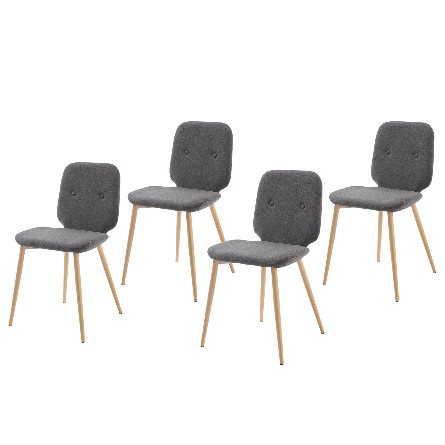Home24 Gestoffeerde stoelen Meet (4 stuk), Norrwood