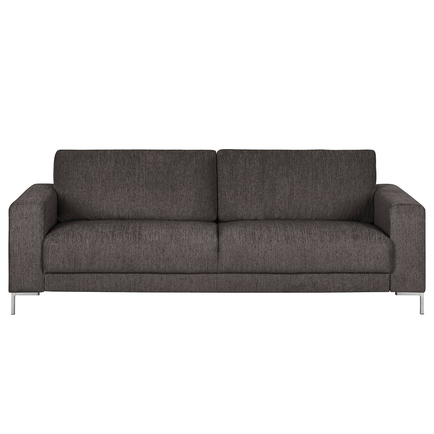 home24 Fredriks Sofa Summer I 3-Sitzer Dunkelgrau Strukturstoff 220x90x90 cm