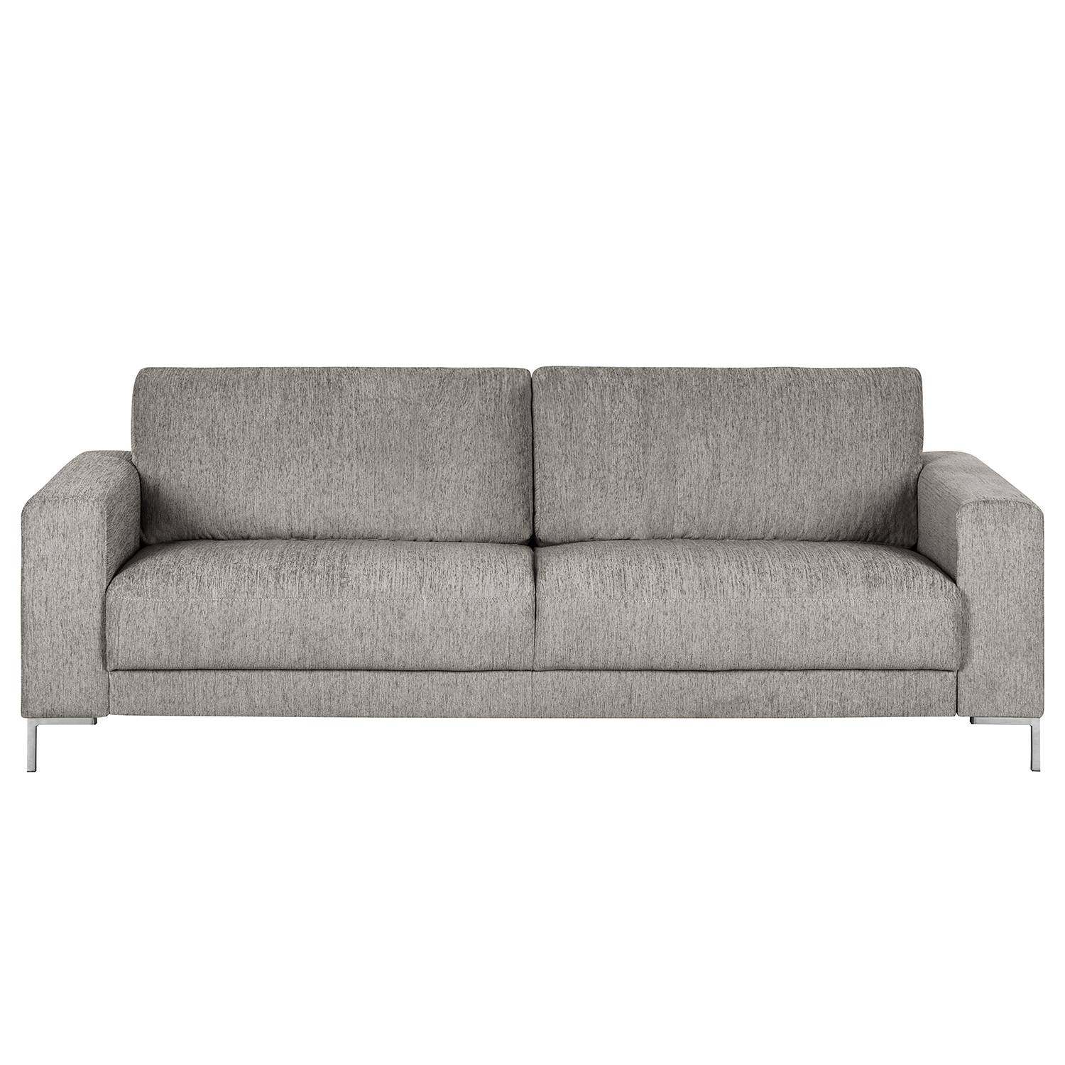 home24 Fredriks Sofa Summer I 3-Sitzer Platin Strukturstoff 220x90x90 cm