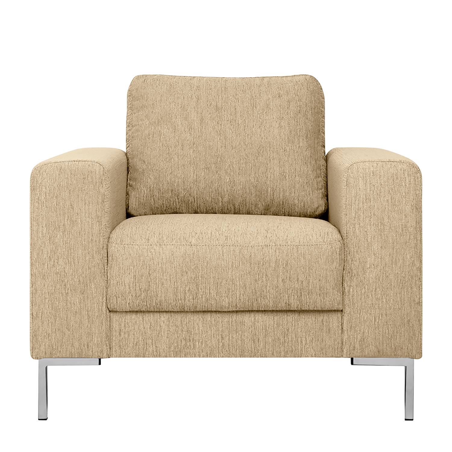 home24 Fredriks Sessel Summer I Cappuccino Strukturstoff 95x90x90 cm (BxHxT)