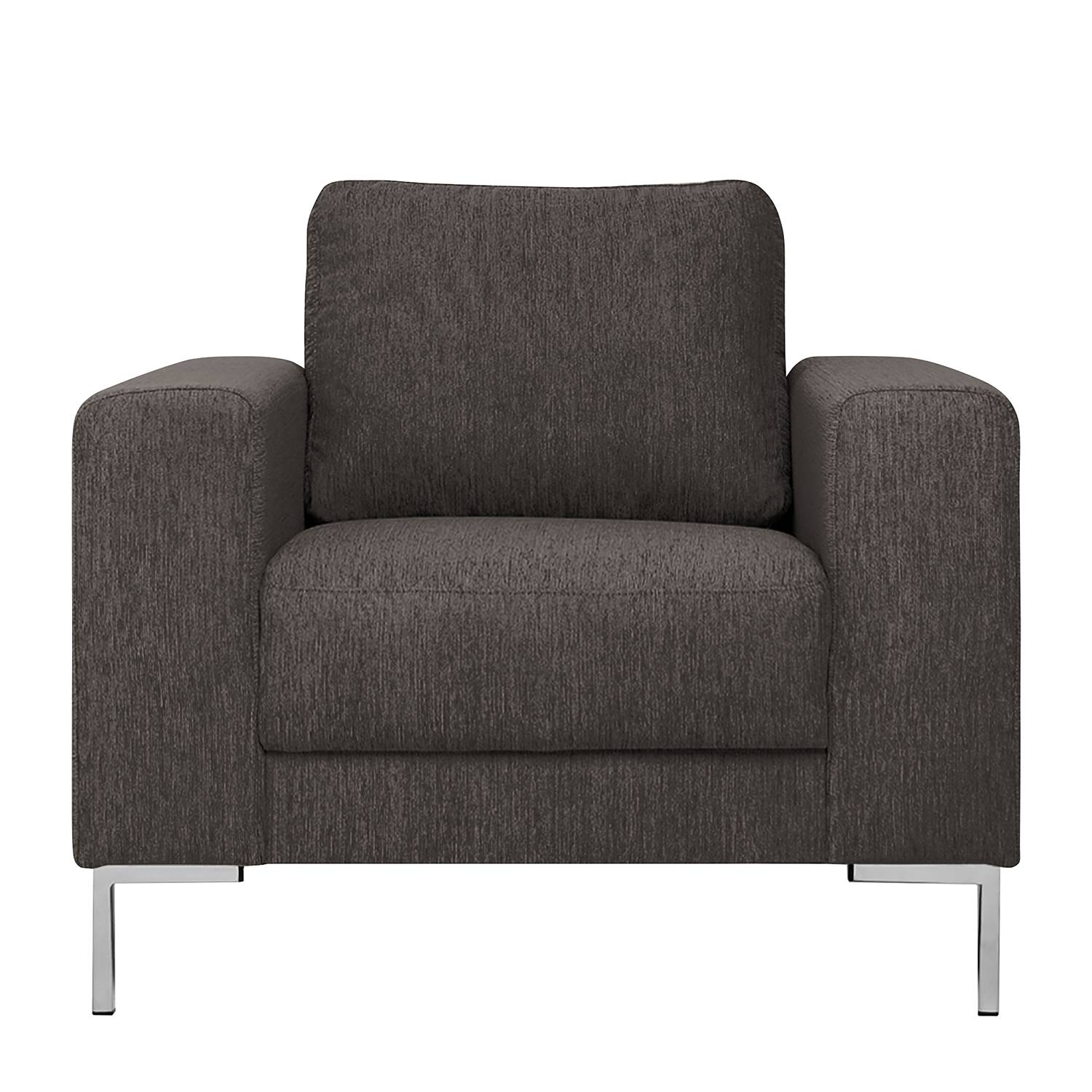 home24 Fredriks Sessel Summer I Dunkelgrau Strukturstoff 95x90x90 cm (BxHxT)