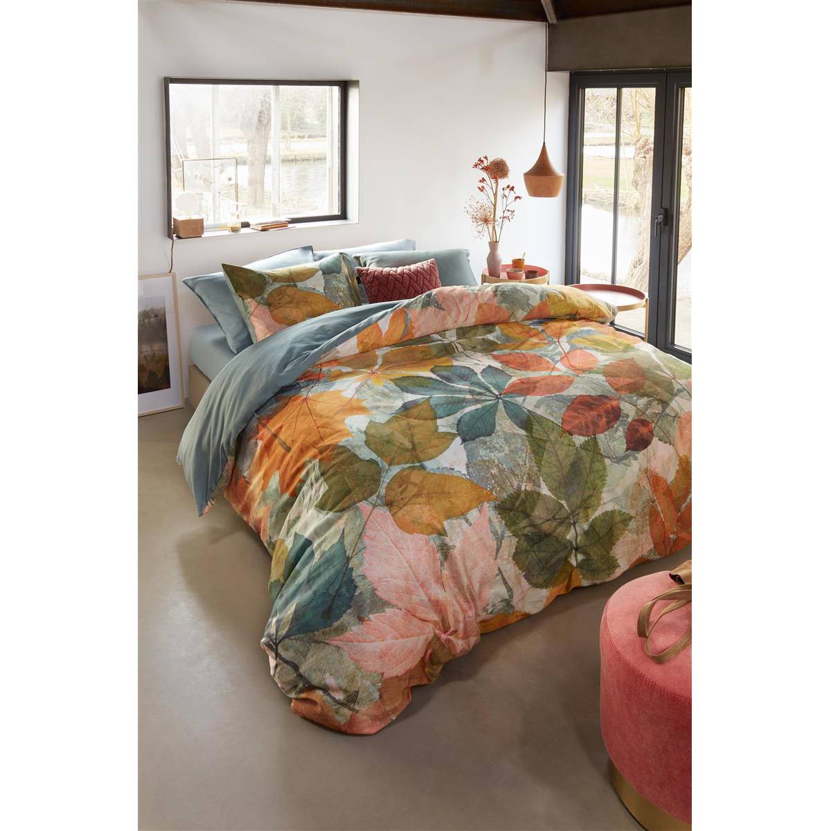 home24 Mako-Satin-Bettwäsche Leafage