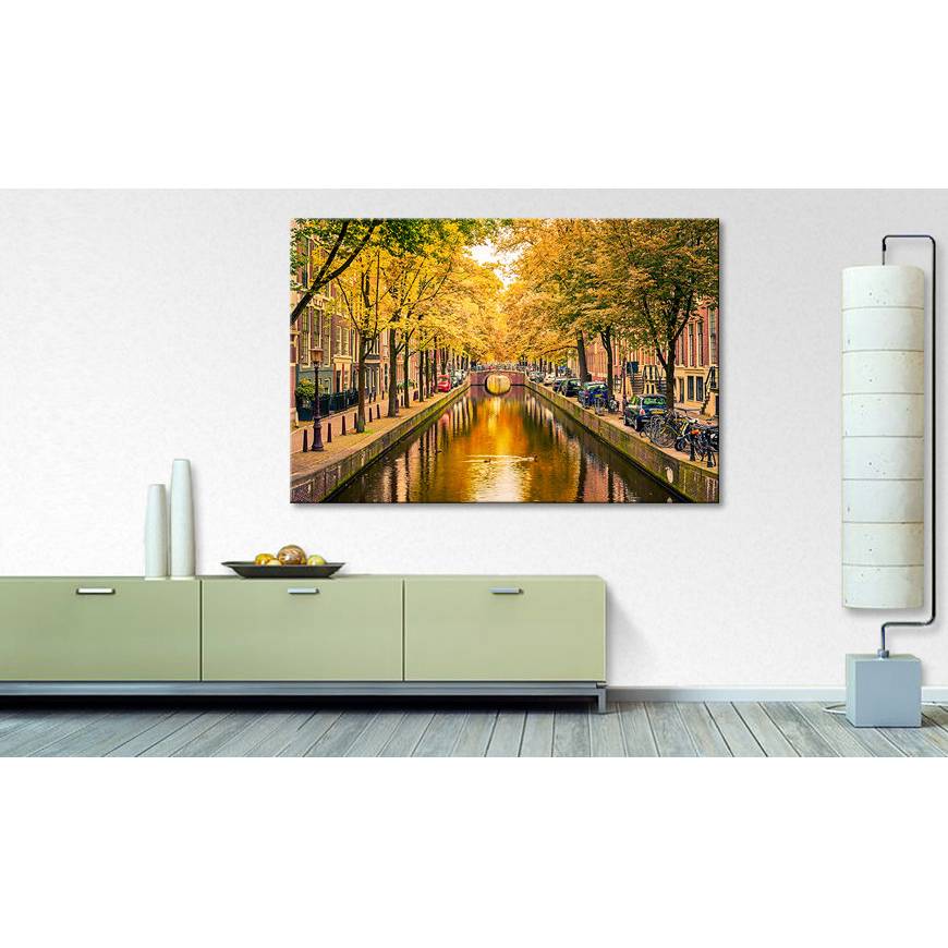 Image of Impression sur toile Autumn In Amsterdam 000000001000130136