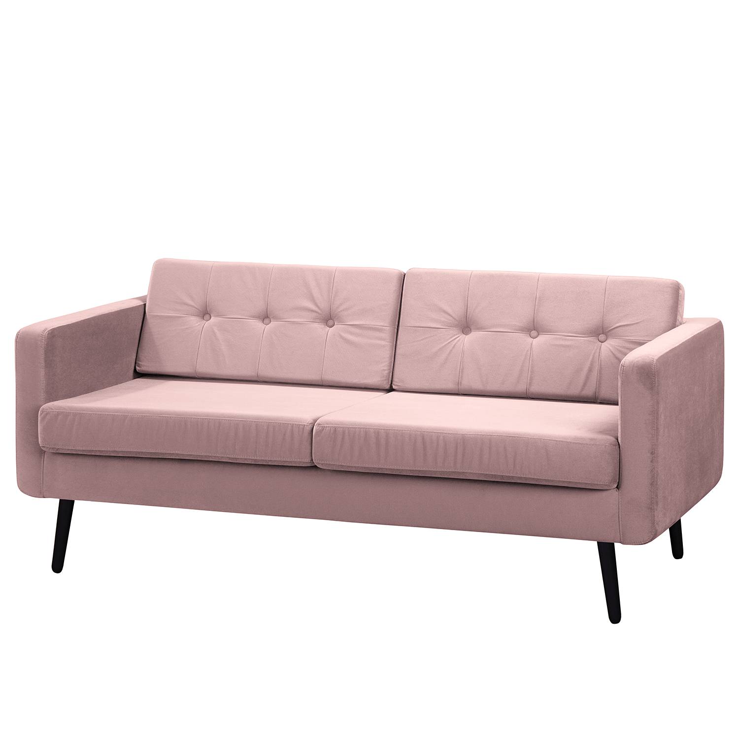 home24 Jack & Alice Sofa Croom VI 3-Sitzer Mauve Samt 184x86x84 cm
