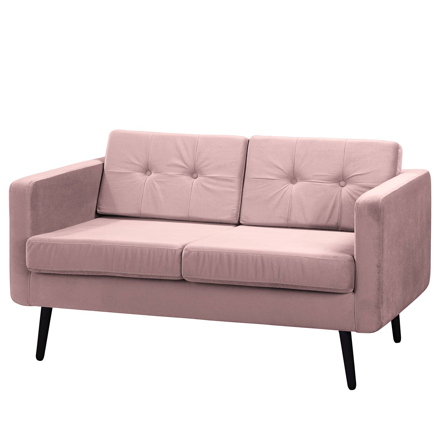 home24 Jack & Alice Sofa Croom VI 2-Sitzer Mauve Samt 143x86x84 cm