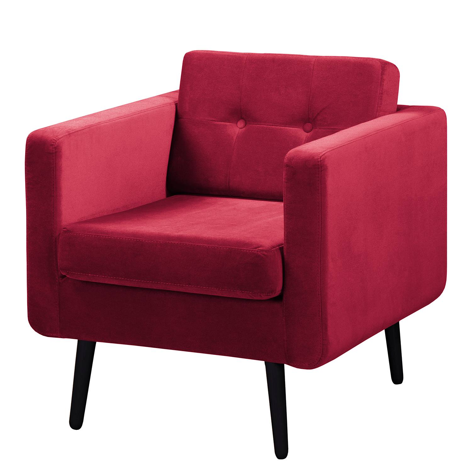 home24 Jack & Alice Sessel Croom I Rot Samt 77x86x84 cm (BxHxT)