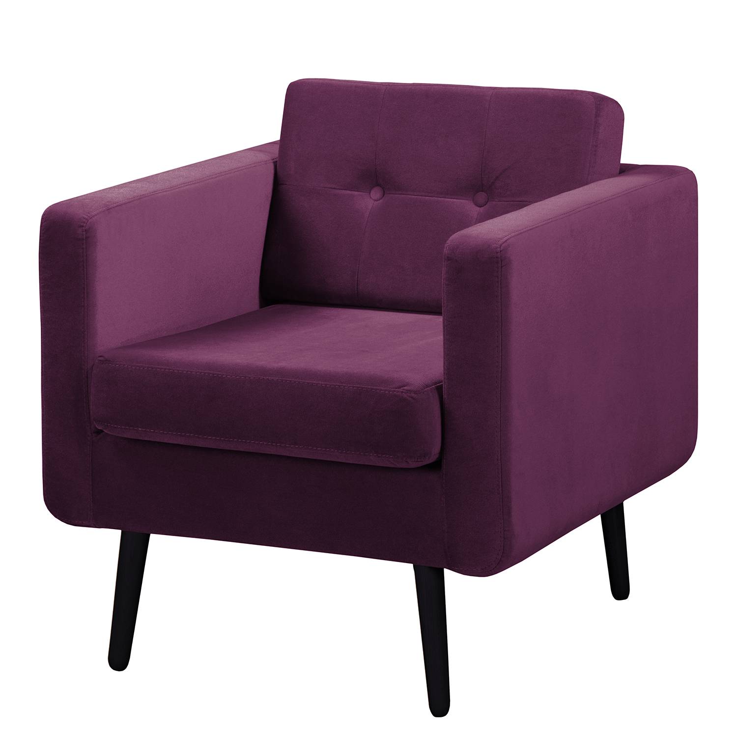 home24 Jack & Alice Sessel Croom I Beere Samt 77x86x84 cm (BxHxT)
