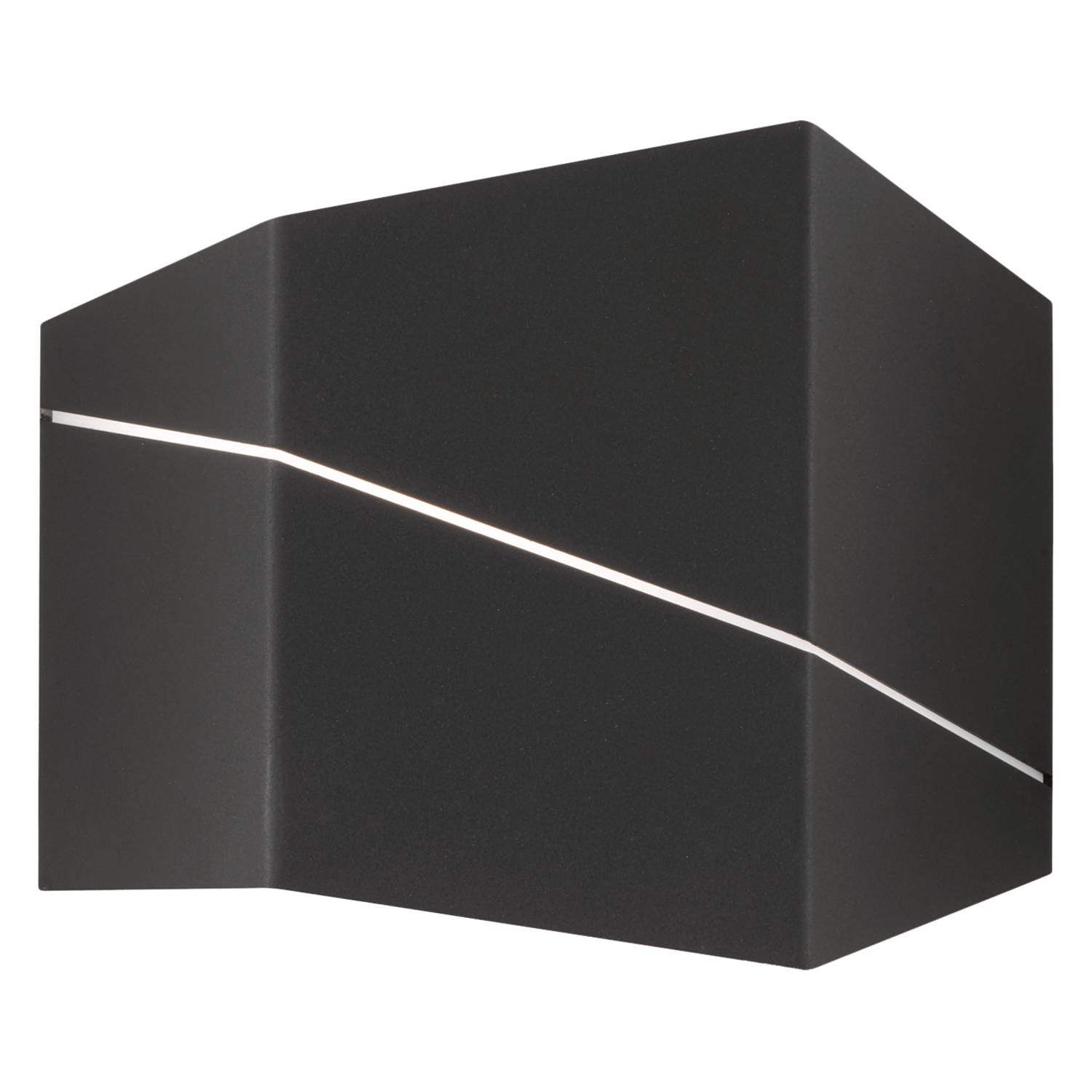 home24 Trio LED-Wandleuchte Zorro I Schwarz Eisen 1-flammig 6,5W 18x15x7 cm (BxHxT) inkl. Leuchtmittel