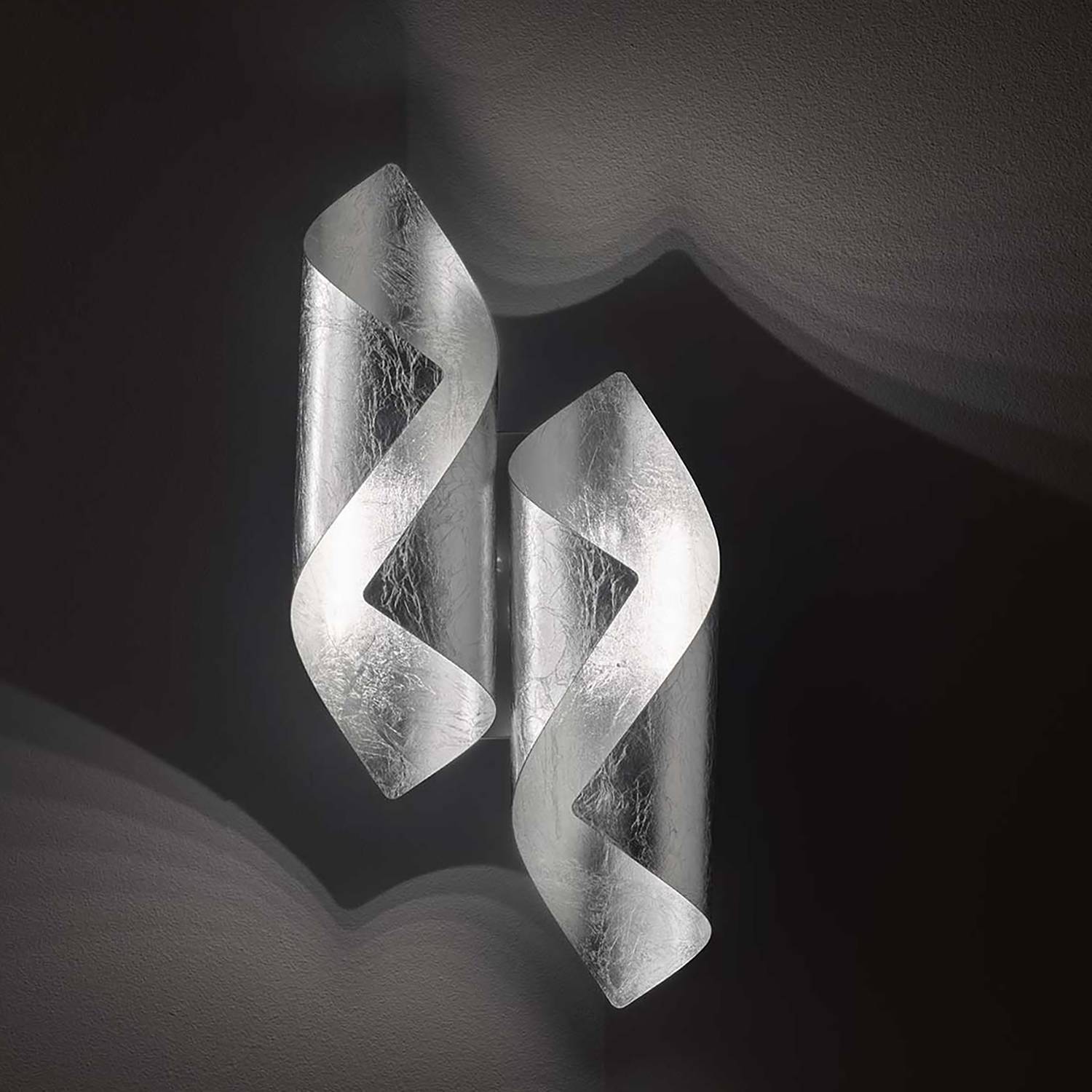 home24 Wofi LED-Wandleuchte Safira Silber Eisen 2-flammig 3W 21x10x42 cm (BxHxT) inkl. Leuchtmittel
