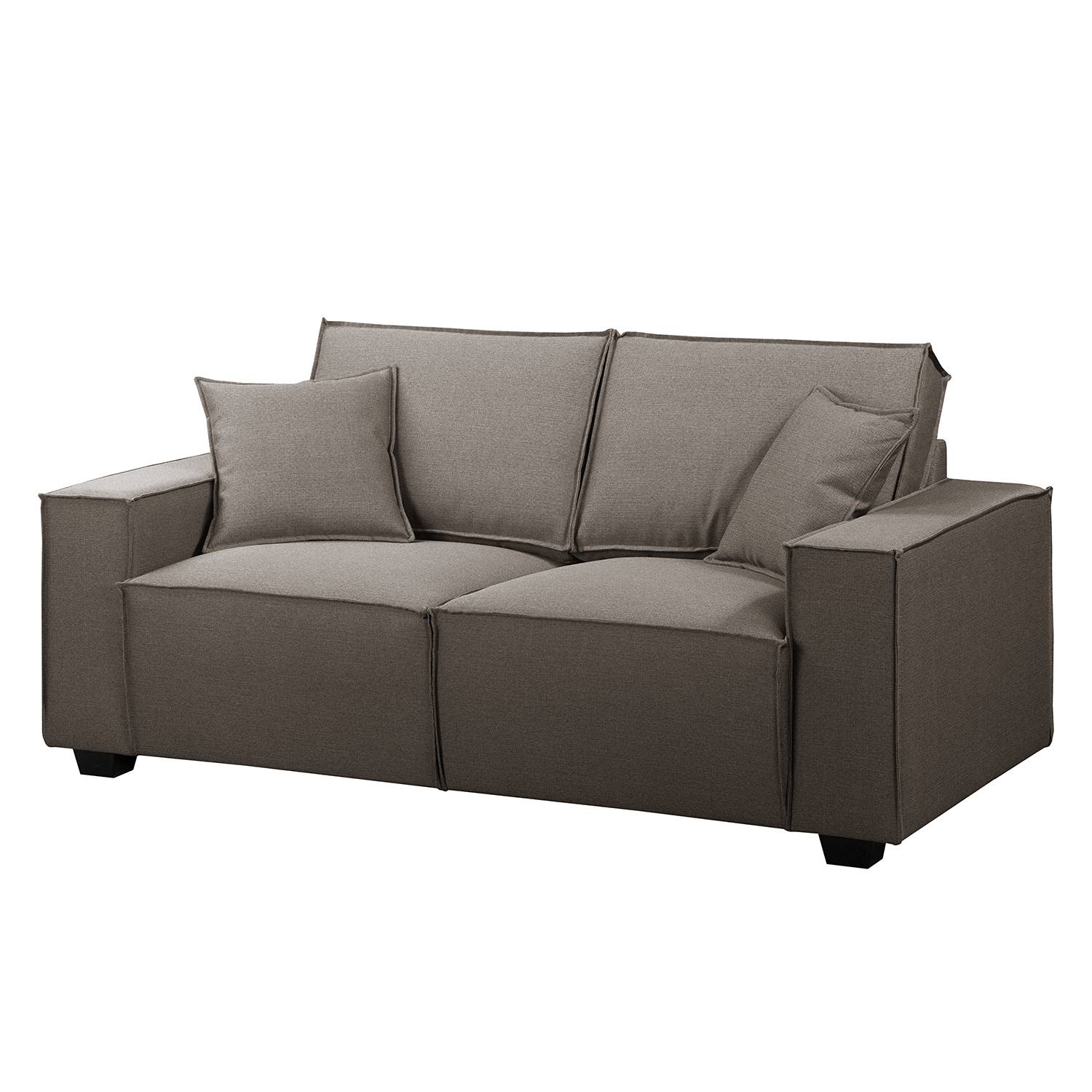 home24 Mørteens Sofa Muriba I 2-Sitzer Dunkelgrau Strukturstoff 183x88x95 cm