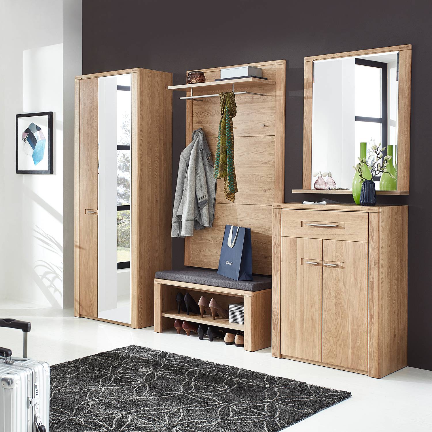 home24 Naturoo Spiegel NatureStar Massivholz Wildeiche 74x93x15 cm (BxHxT)
