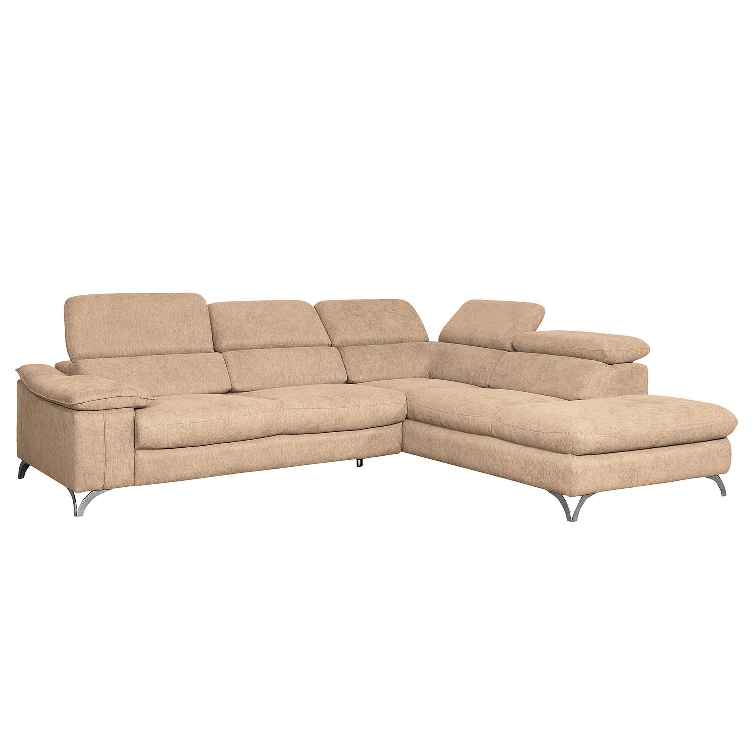 home24 loftscape Ecksofa Astoria Warmes Beige Webstoff 237x95x285 cm