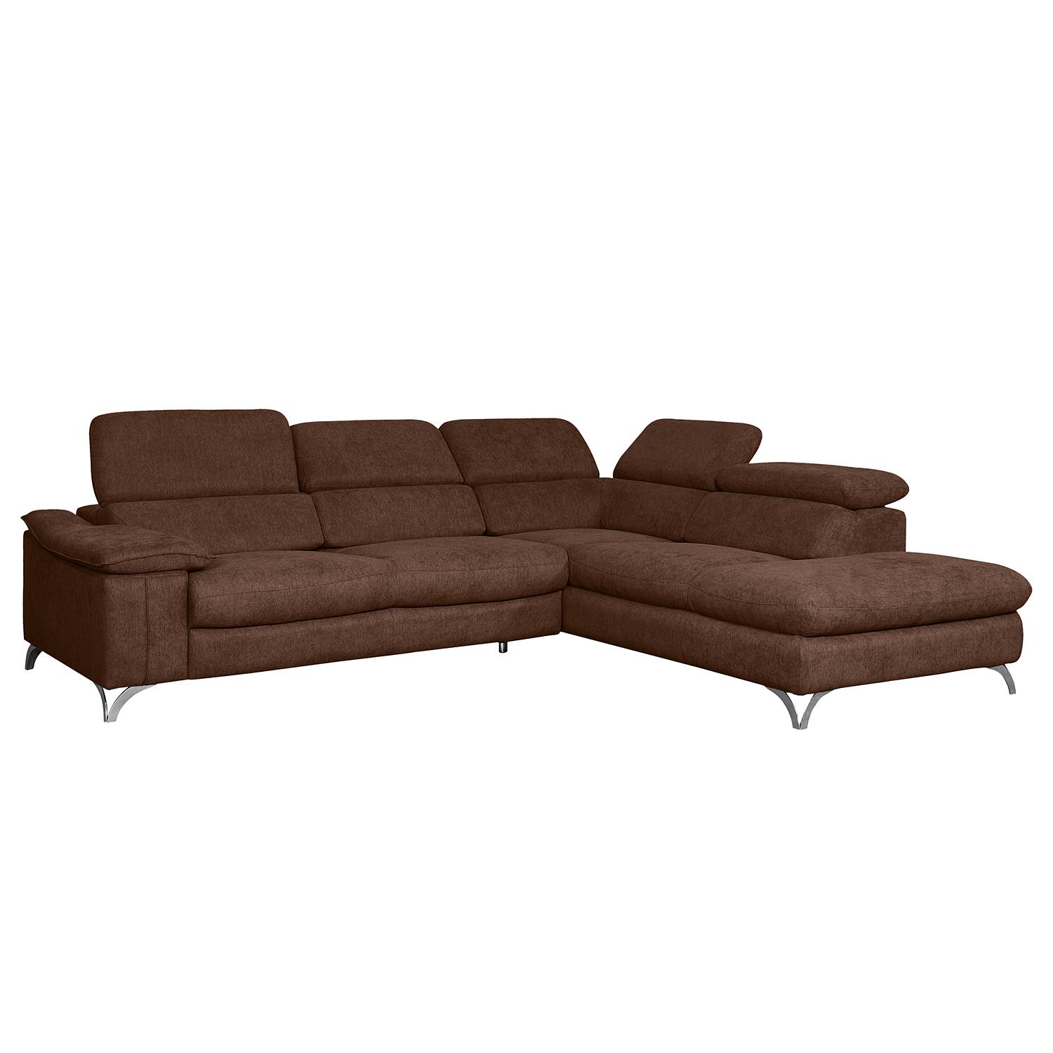 home24 loftscape Ecksofa Astoria Dunkelbraun Webstoff 237x95x285 cm