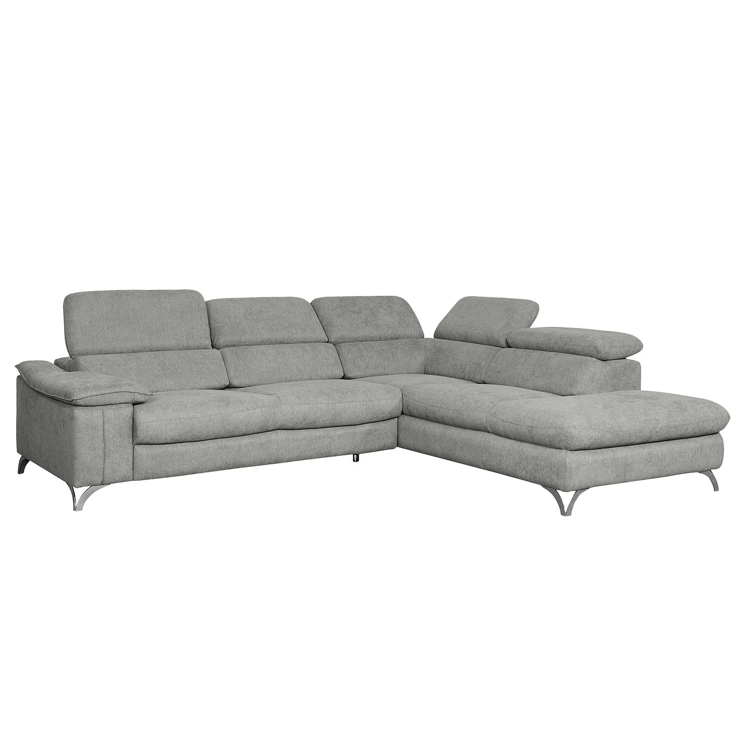 home24 loftscape Ecksofa Astoria Grau Webstoff 237x95x285 cm