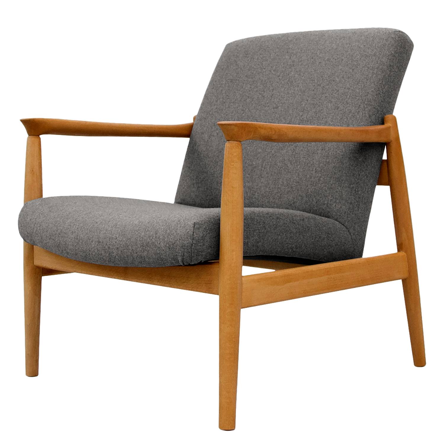 home24 Studio Copenhagen Sessel Froid Grau Filz 63x75x72 cm (BxHxT)