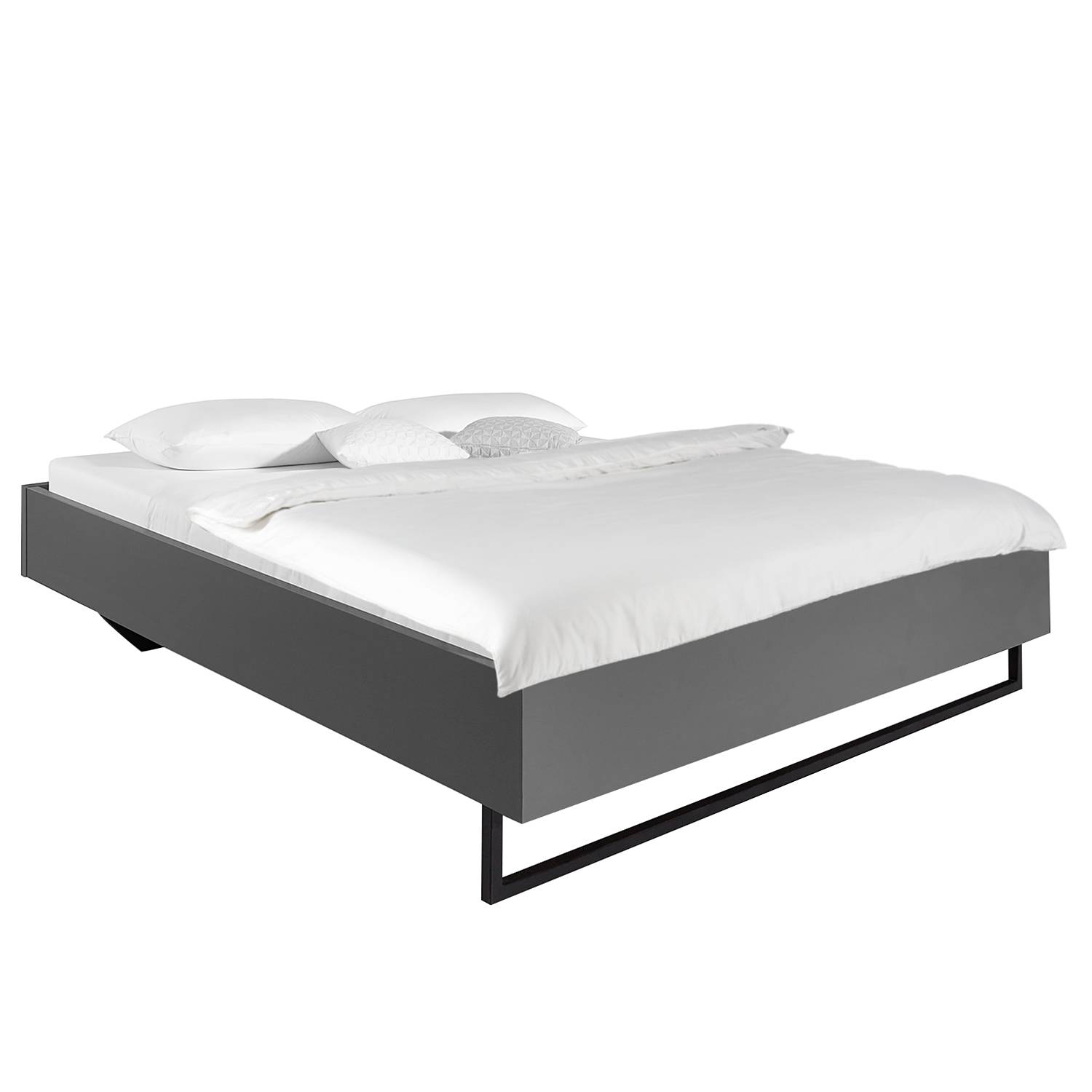 home24 Bett SKØP XV 180x200 cm Spanplatte Graphit