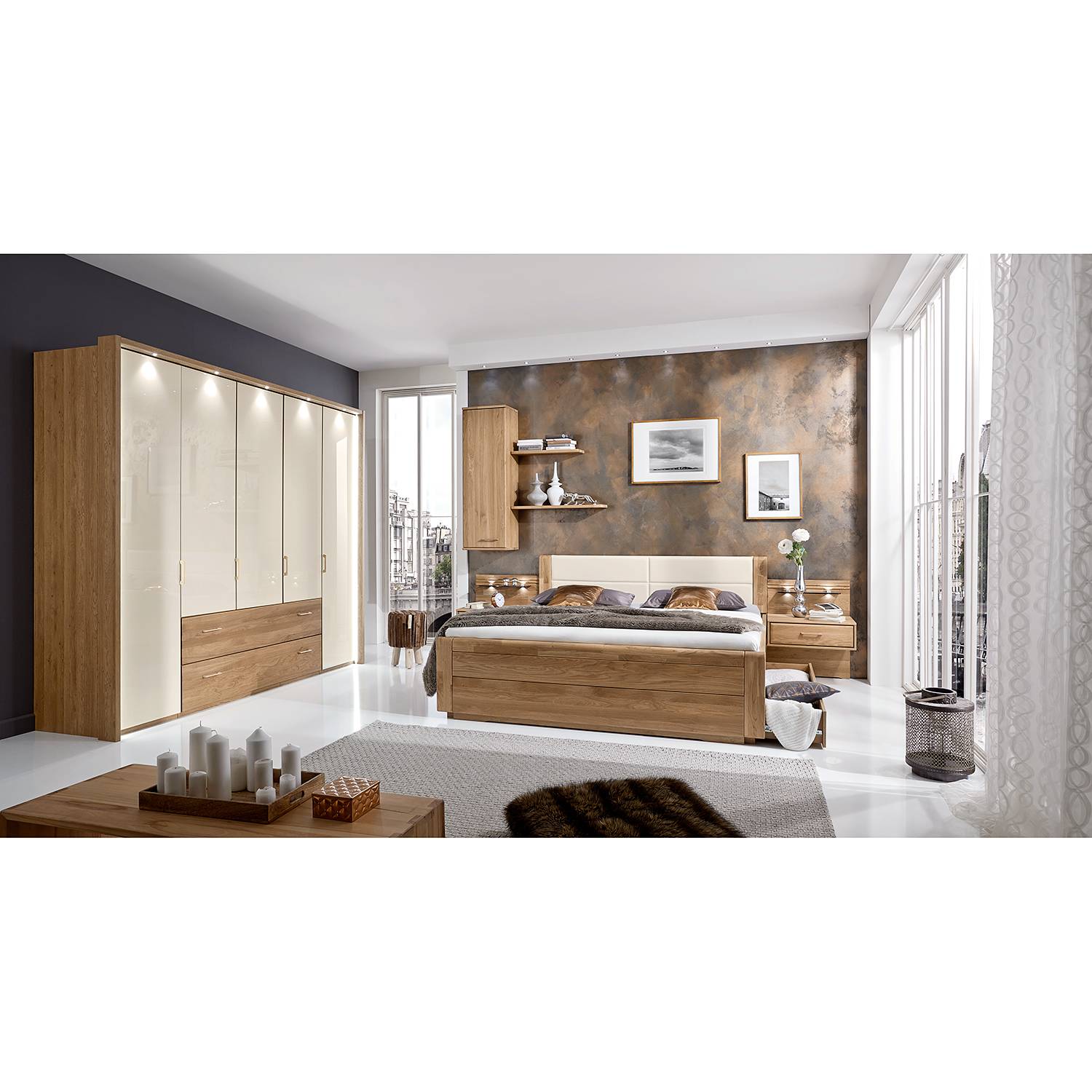 home24 Wiemann Massivholzbett Lido 180x200 cm Eiche Teilmassiv
