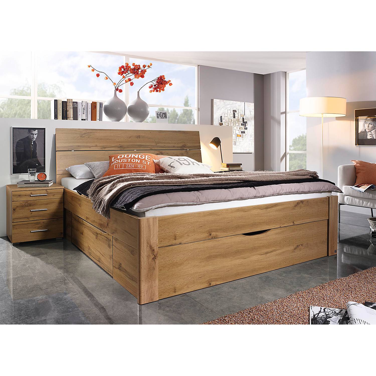 home24 Rauch Kopfteil Scala II 160x200 cm Spanplatte Eiche Wotan Dekor