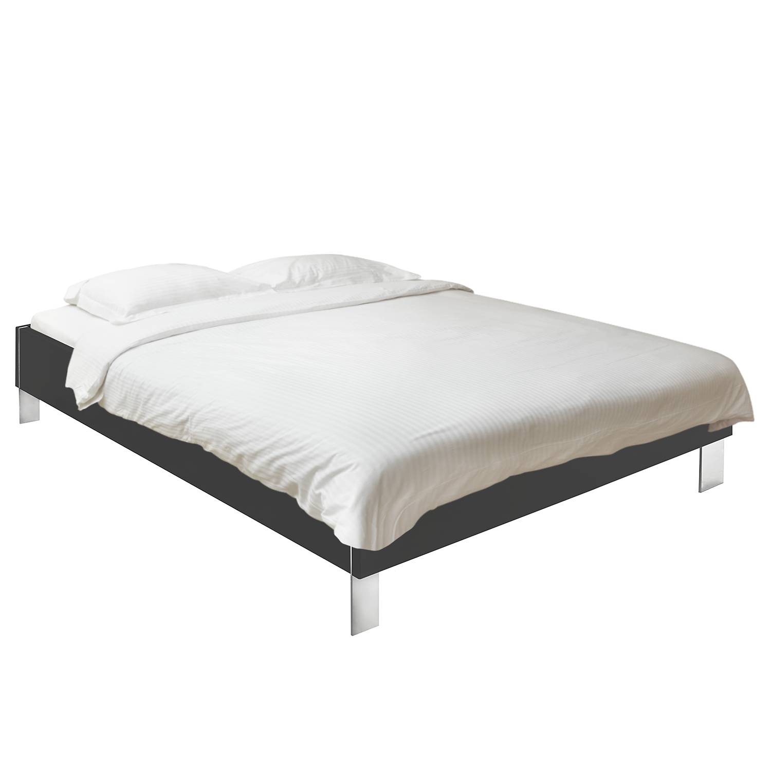 home24 Wimex Bettgestell Level 140x200 cm Spanplatte Graphit Modern