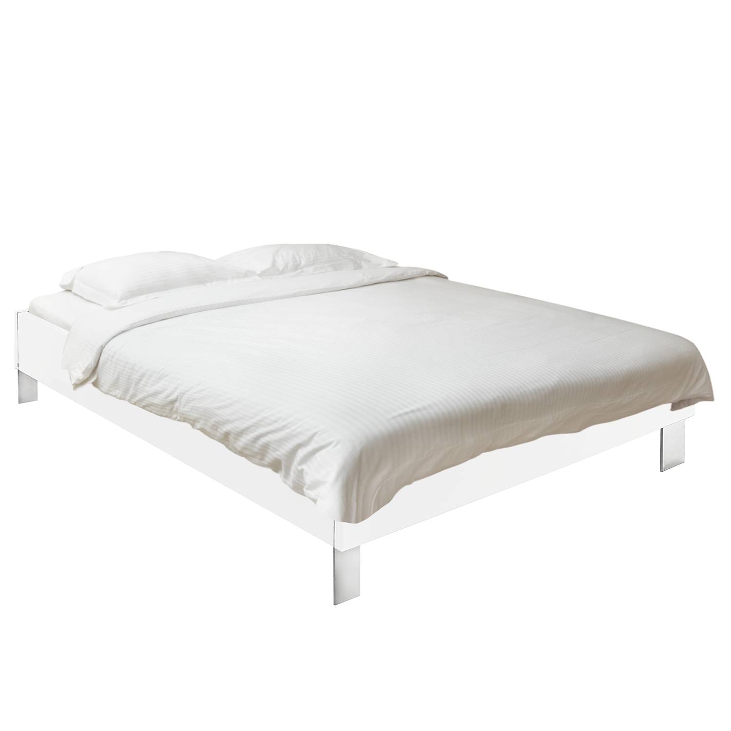 home24 Wimex Bettgestell Level 140x200 cm Spanplatte Weiß Modern