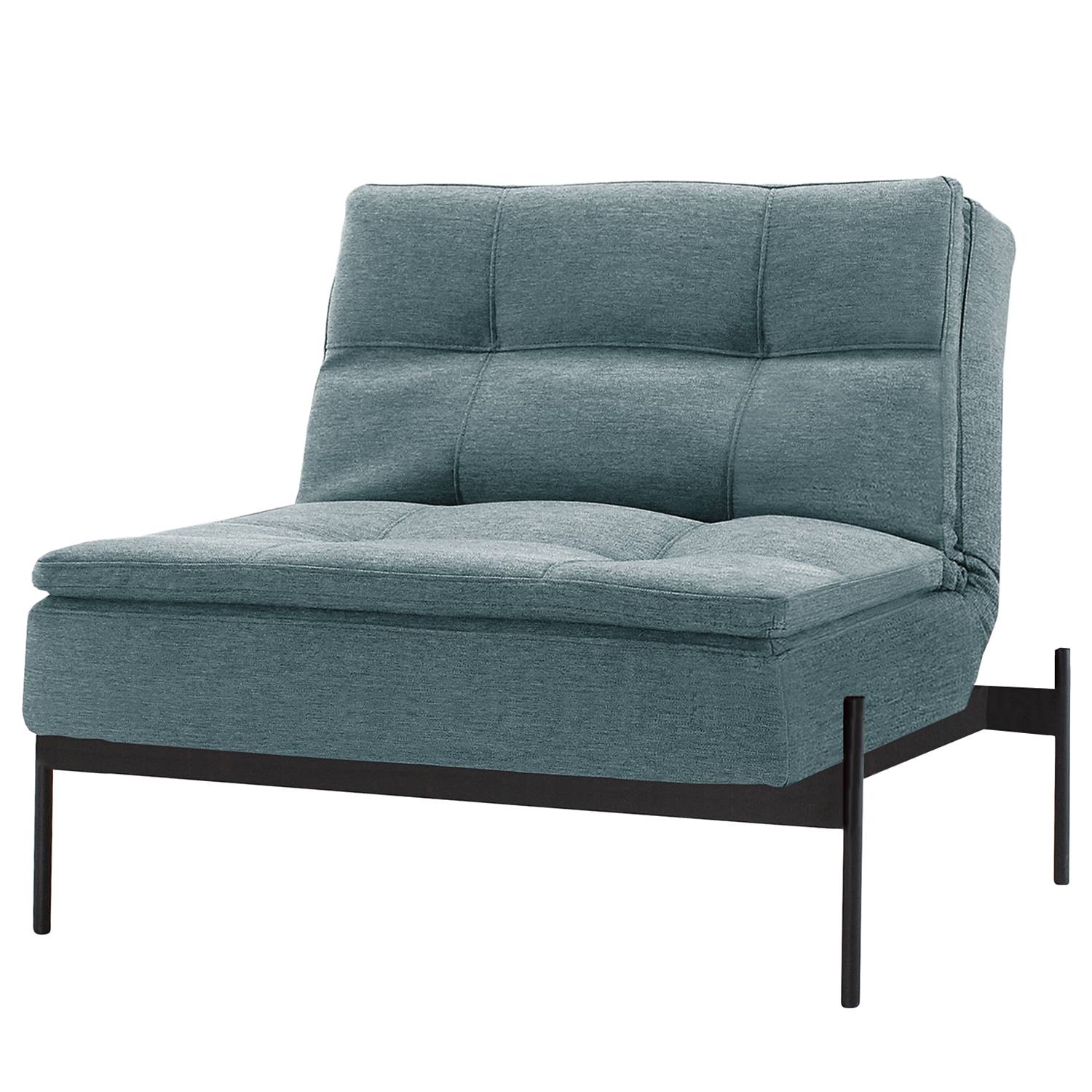 home24 Innovation Möbel Sessel Dublexo IV Blau Webstoff mit Schlaffunktion 90x79x88 cm (BxHxT)