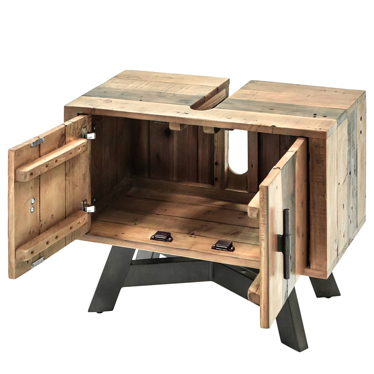 Set Mobili Da Bagno Gecheer 2 Pezzi In Legno Massello Di Pino – Moderno E Pratico