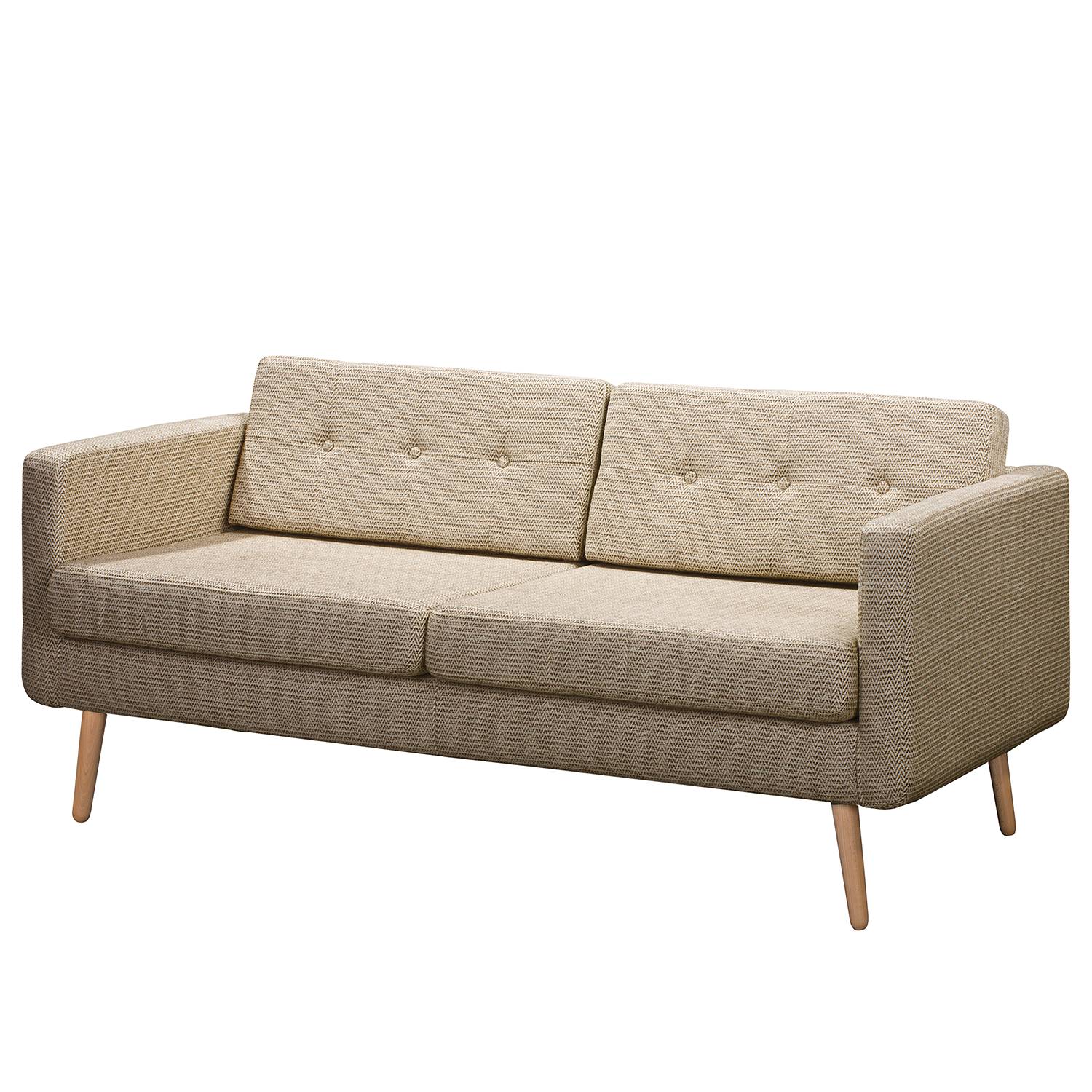 home24 Mørteens Sofa Croom IV 3-Sitzer Sand Webstoff 184x86x84 cm