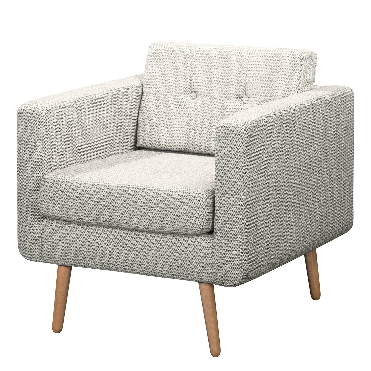 home24 Mørteens Sessel Croom II Schwedisch Weiß Webstoff 77x86x84 cm (BxHxT)