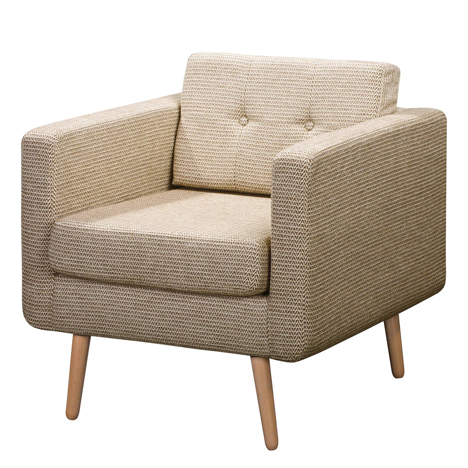 home24 Mørteens Sessel Croom II Sand Webstoff 77x86x84 cm (BxHxT)