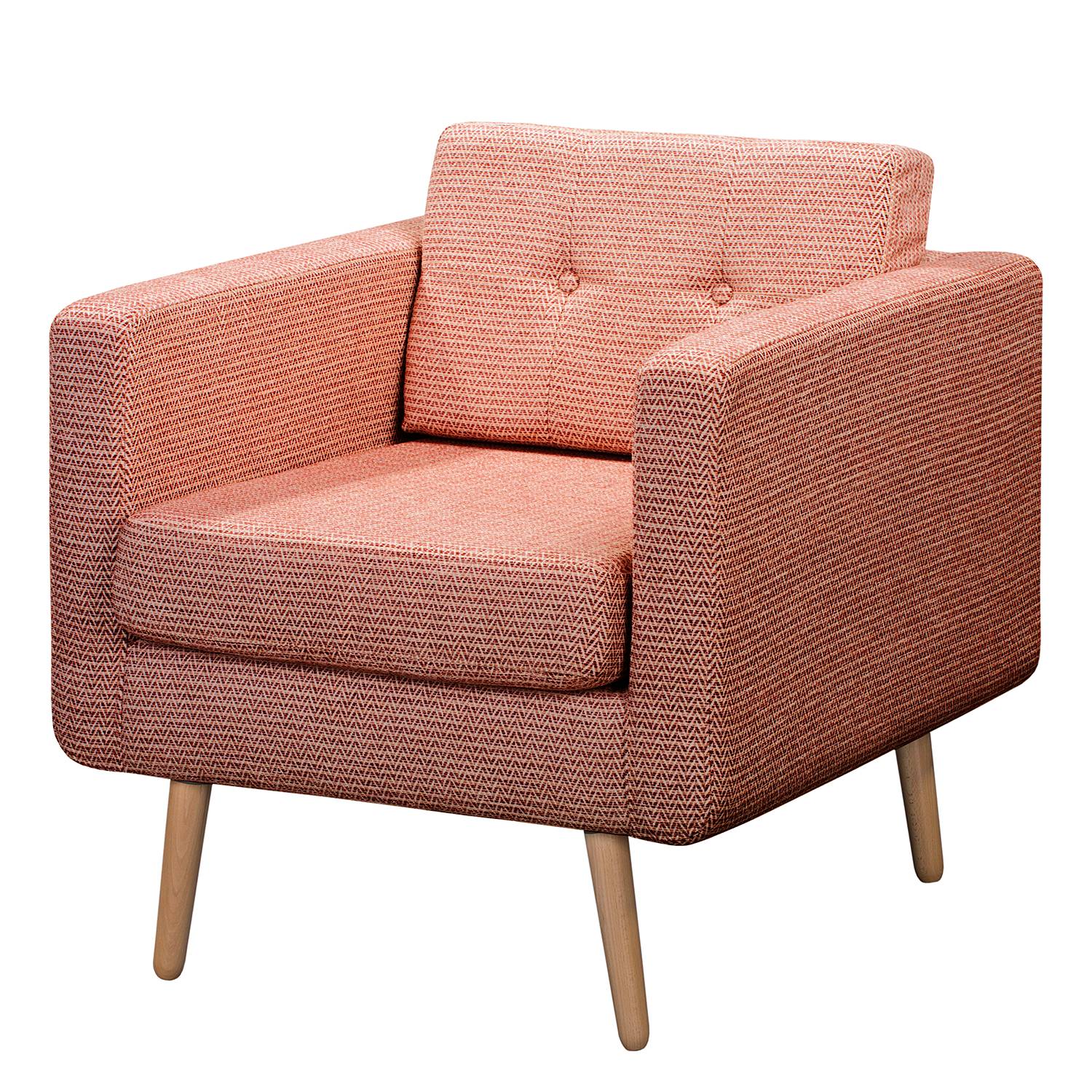 home24 Mørteens Sessel Croom II Altrosa Webstoff 77x86x84 cm (BxHxT)