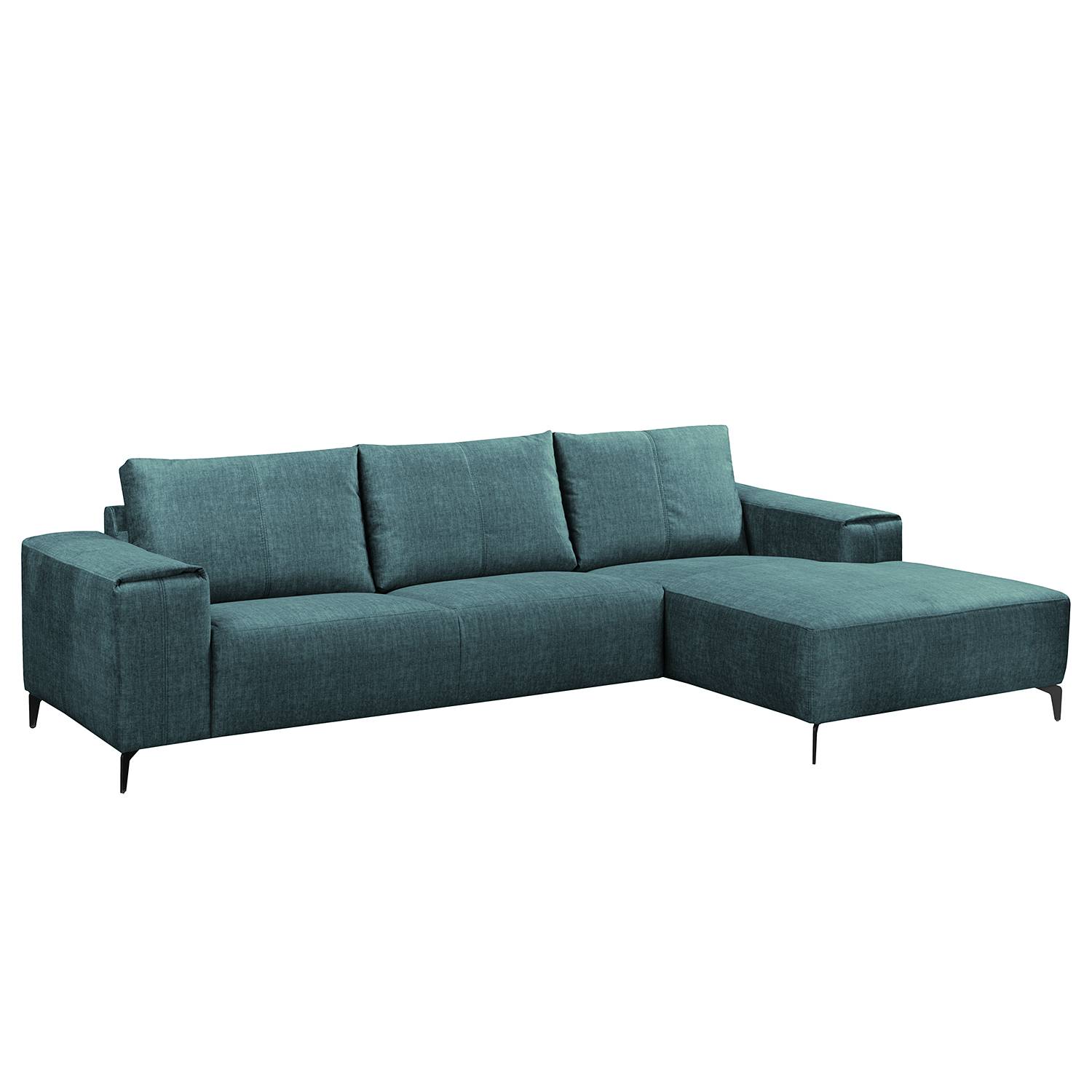 home24 Fredriks Ecksofa Mazy Jeansblau Microfaser 280x85x165 cm