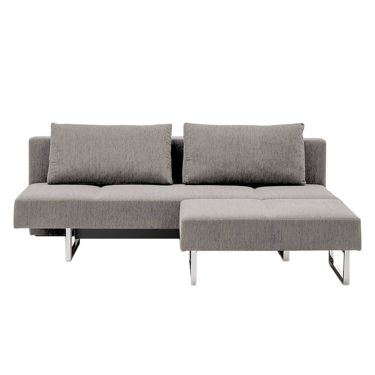 home24 chillout by Franz Fertig Schlafsofa Goran Grau Webstoff 202x85x92 cm mit Schlaffunktion