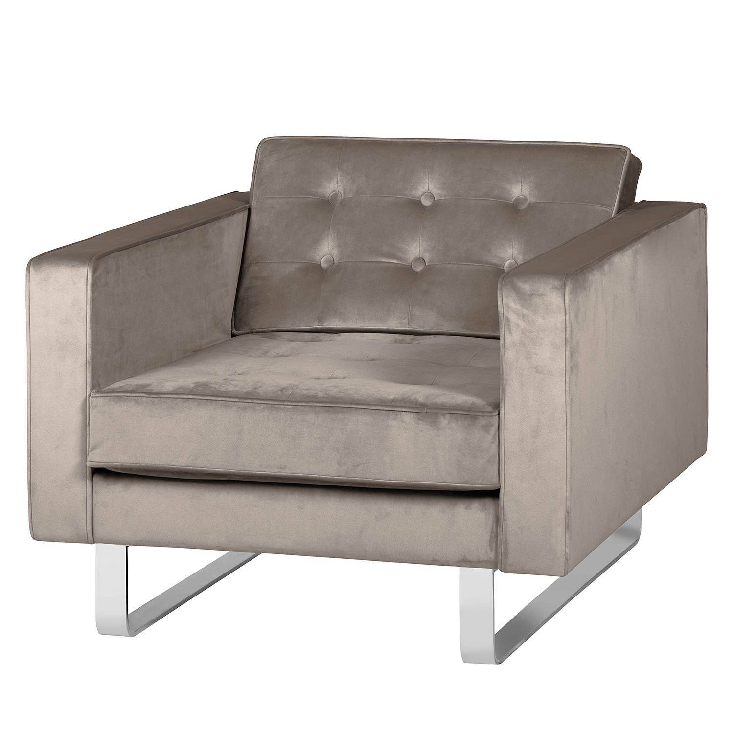home24 Fredriks Sessel Chelsea III Hellgrau Microfaser 82x75x85 cm (BxHxT)