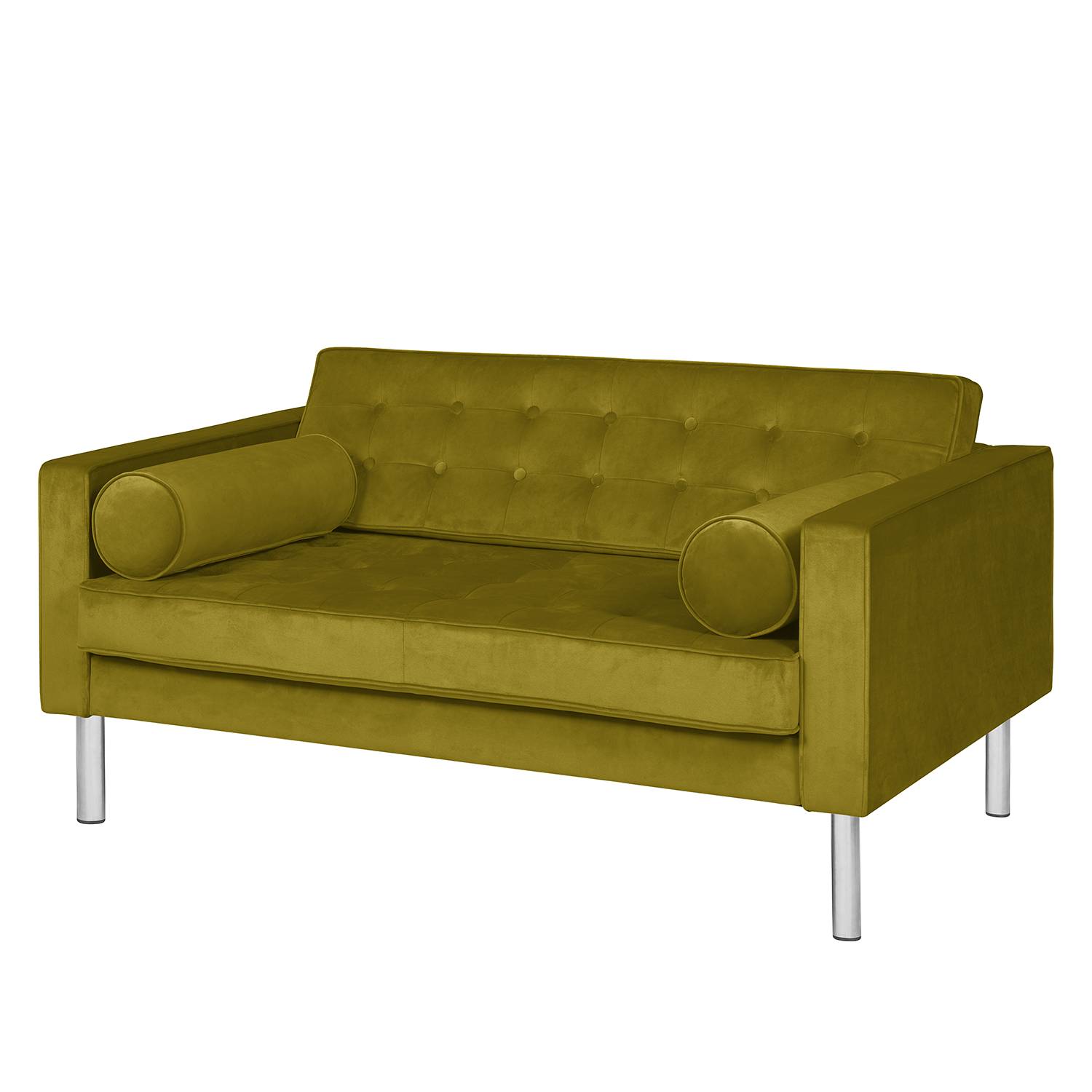 home24 Fredriks Sofa Chelsea III 2-Sitzer Grün Microfaser 146x71x85 cm