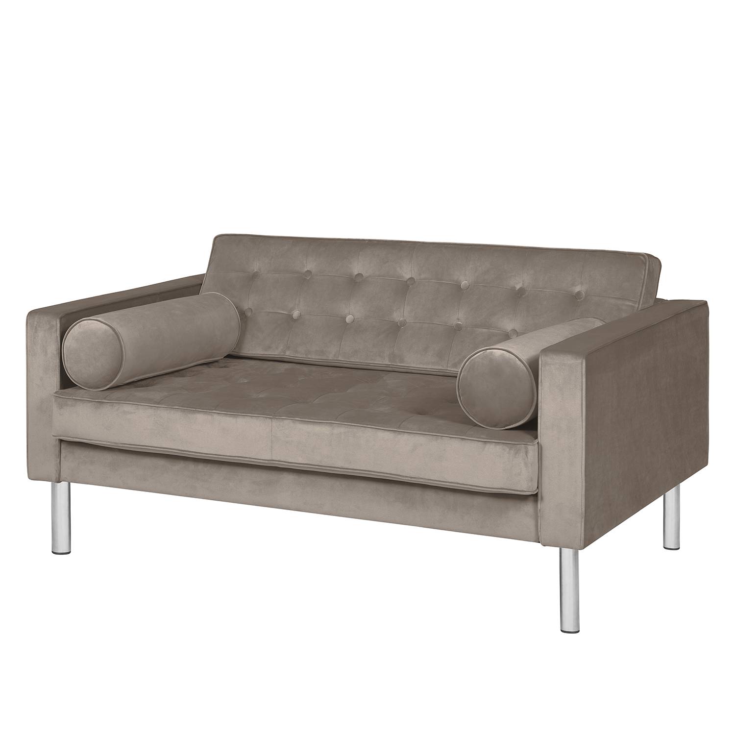 home24 Fredriks Sofa Chelsea III 2-Sitzer Hellgrau Microfaser 146x71x85 cm