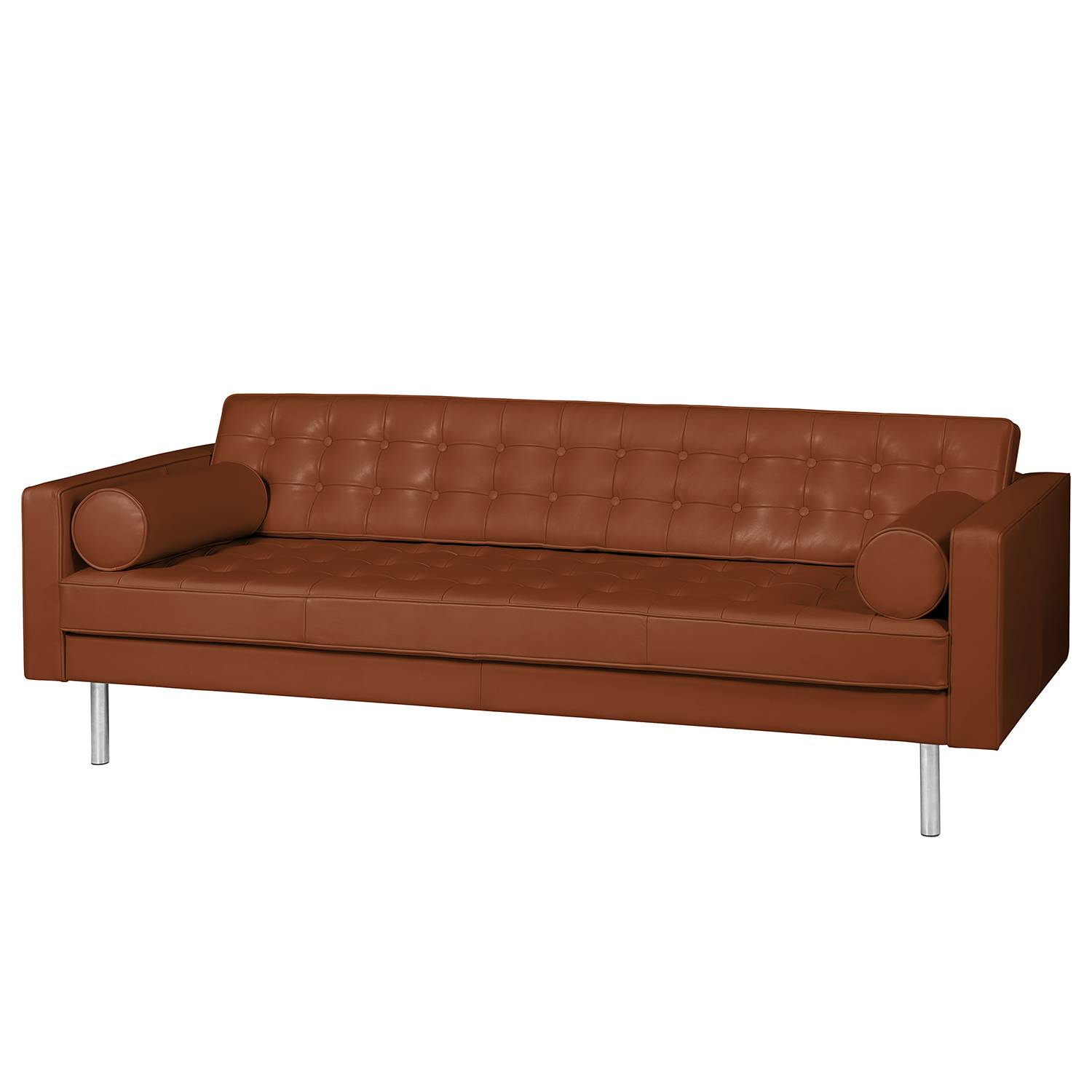 home24 Fredriks Sofa Chelsea IV 3-Sitzer Cognac Echtleder 216x71x85 cm