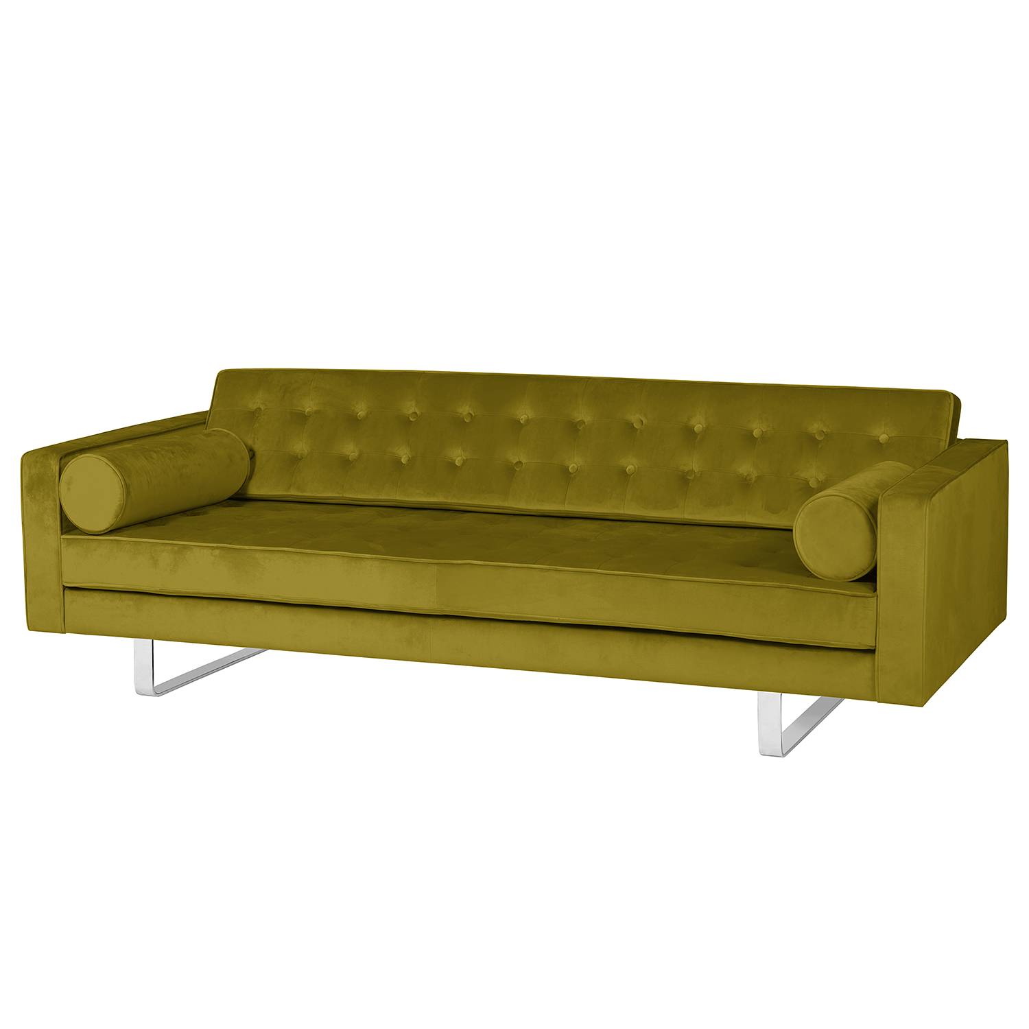 home24 Fredriks Sofa Chelsea III 3-Sitzer Grün Microfaser 216x68x85 cm